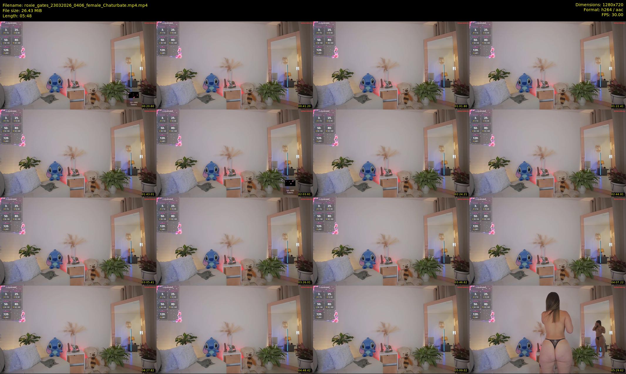 roxie_gates — 6 minute Chaturbate female cam show recording, 720p, Mar 23, 2026