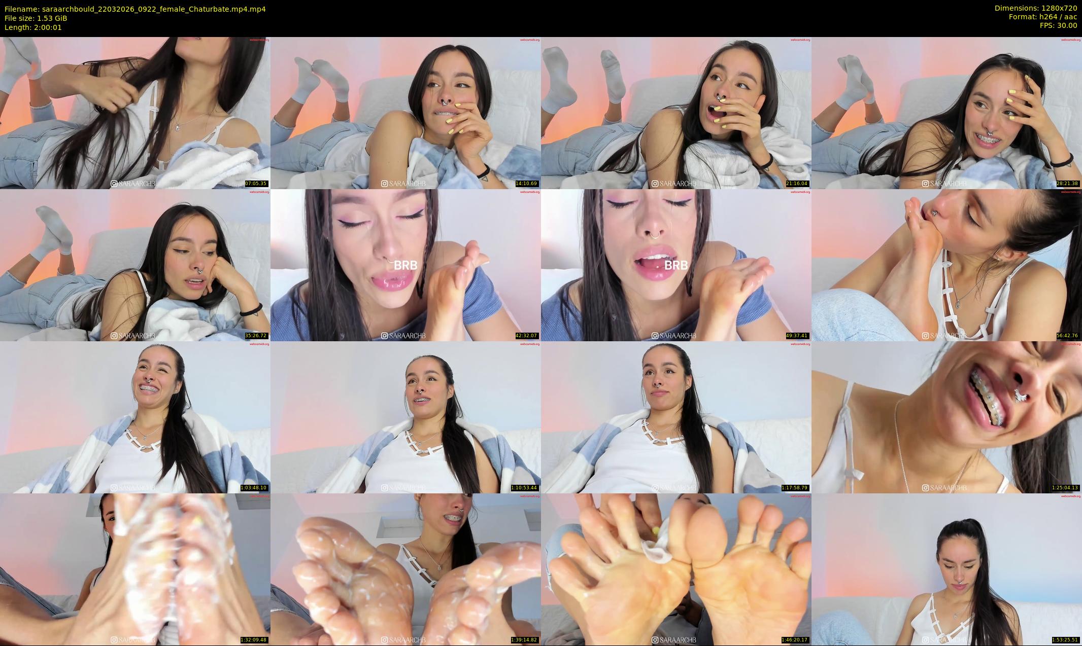 saraarchbould — 121 minute Chaturbate female cam show recording, 720p, Mar 22, 2026