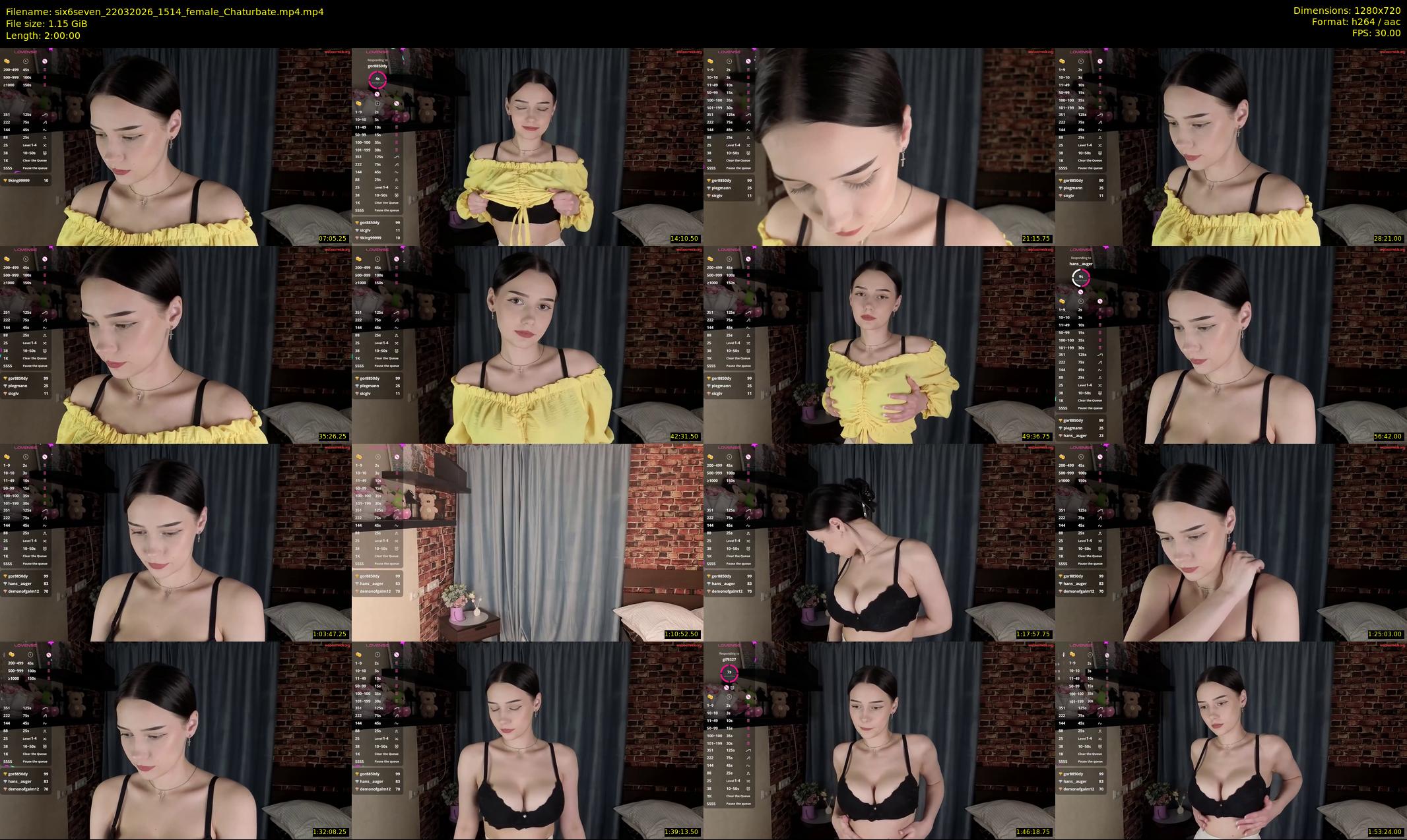 six6seven — 120 minute Chaturbate female cam show recording, 720p, Mar 22, 2026