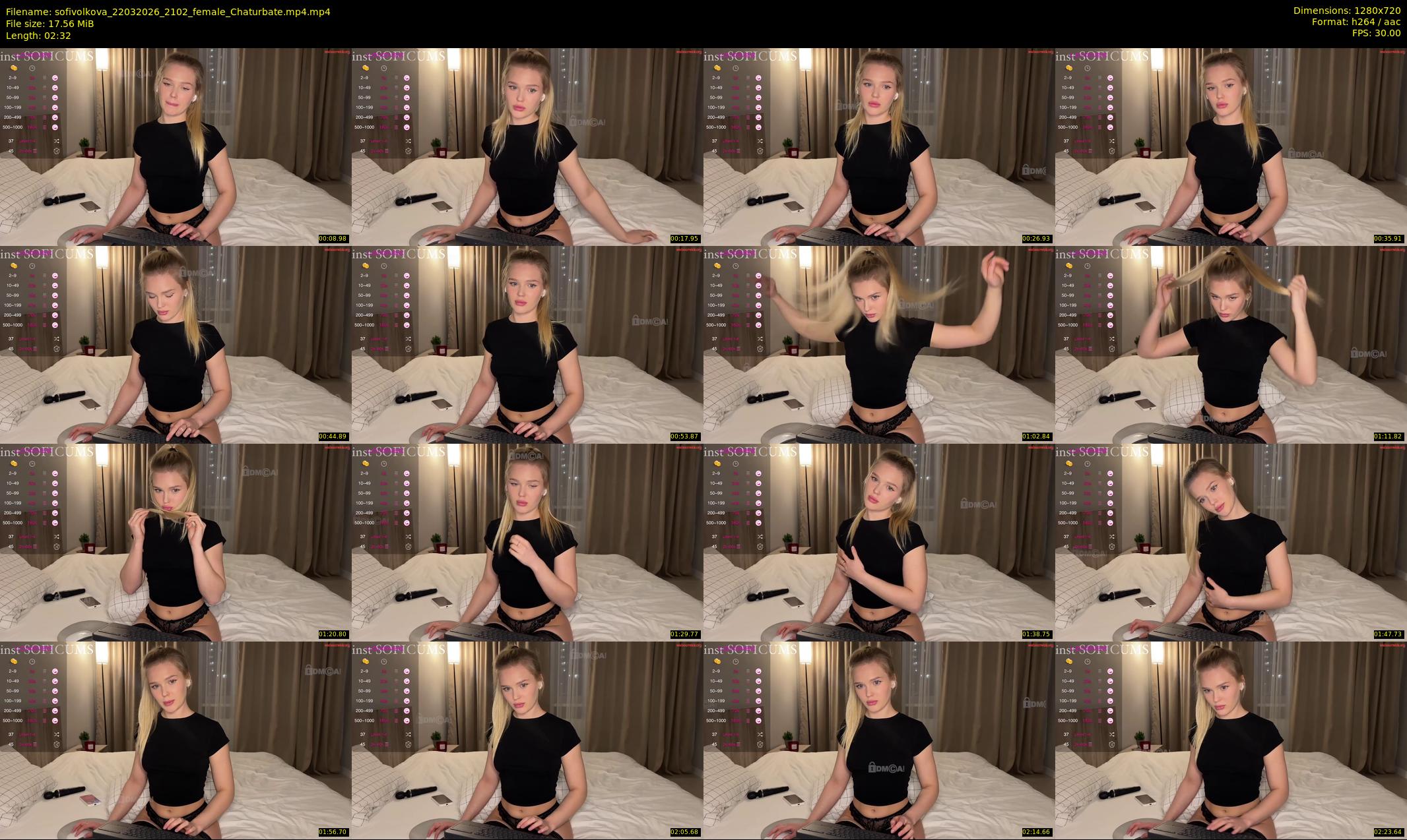 sofivolkova — 3 minute Chaturbate female cam show recording, 720p, Mar 22, 2026