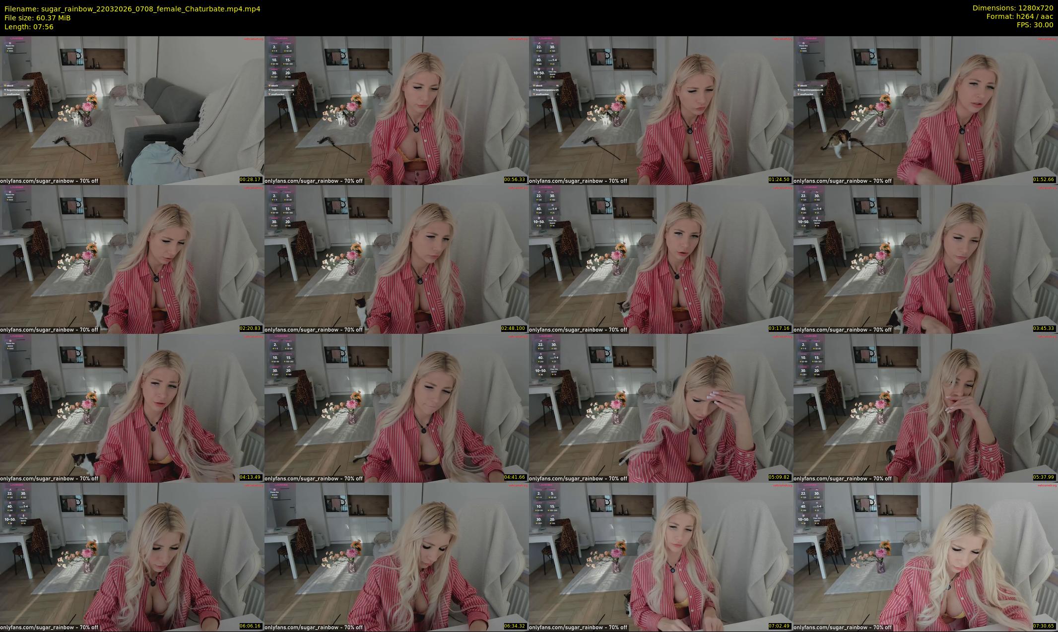 sugar_rainbow — 8 minute Chaturbate female cam show recording, 720p, Mar 22, 2026