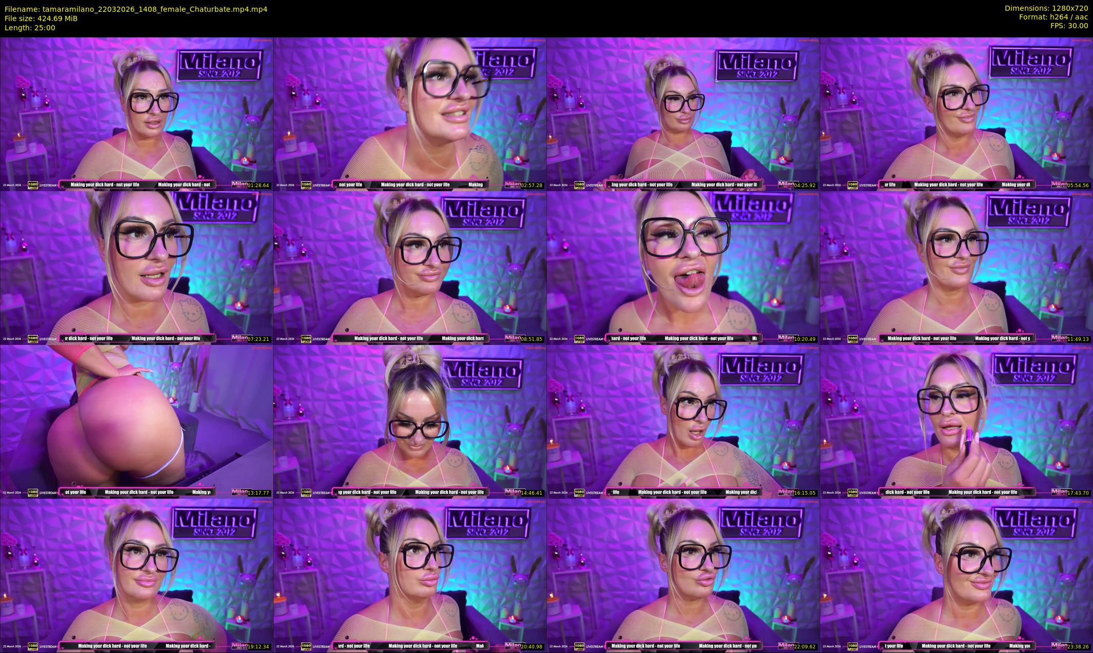 tamaramilano — 25 minute Chaturbate female cam show recording, 720p, Mar 22, 2026