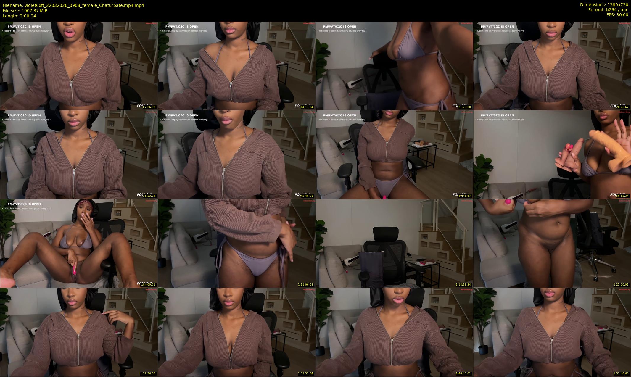 violet6xft — 121 minute Chaturbate female cam show recording, 720p, Mar 22, 2026