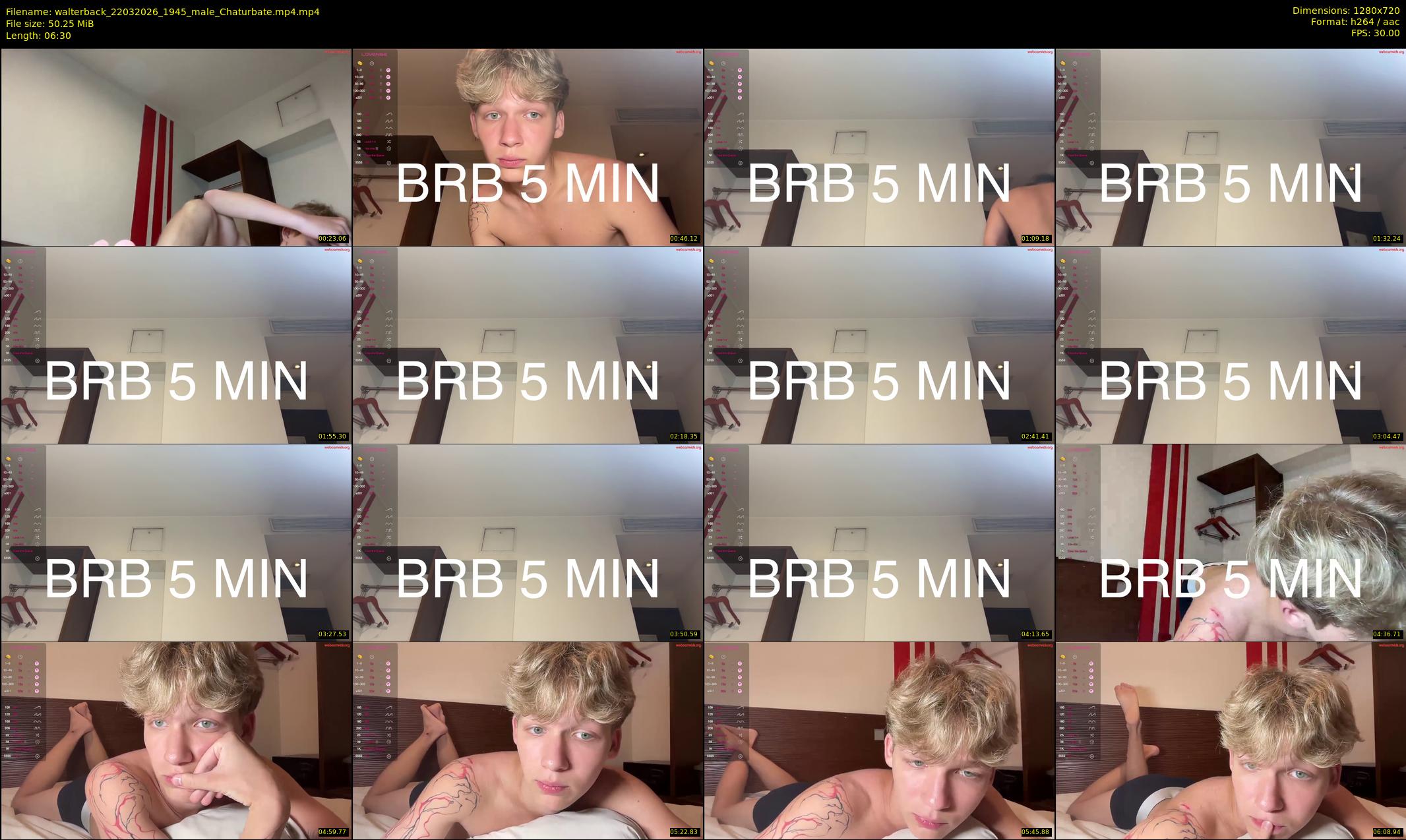 walterback — 7 minute Chaturbate male cam show recording, 720p, Mar 22, 2026