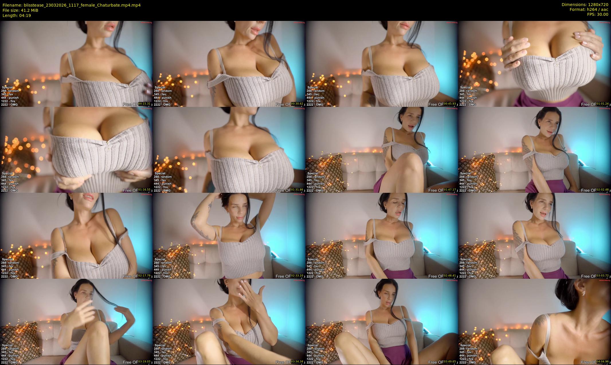 blisstease — 5 minute Chaturbate female cam show recording, 720p, Mar 23, 2026