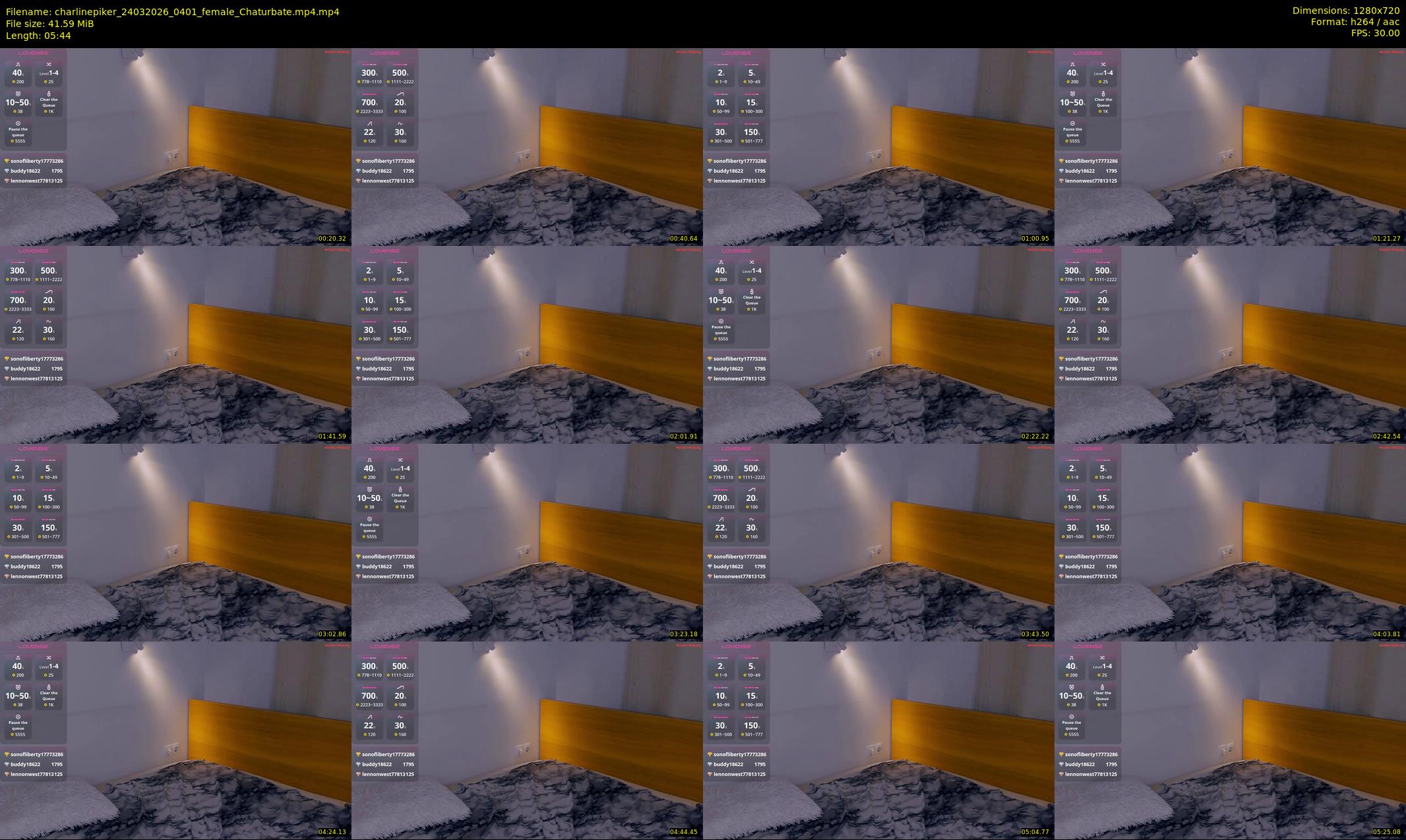 charlinepiker — 6 minute Chaturbate female cam show recording, 720p, Mar 24, 2026
