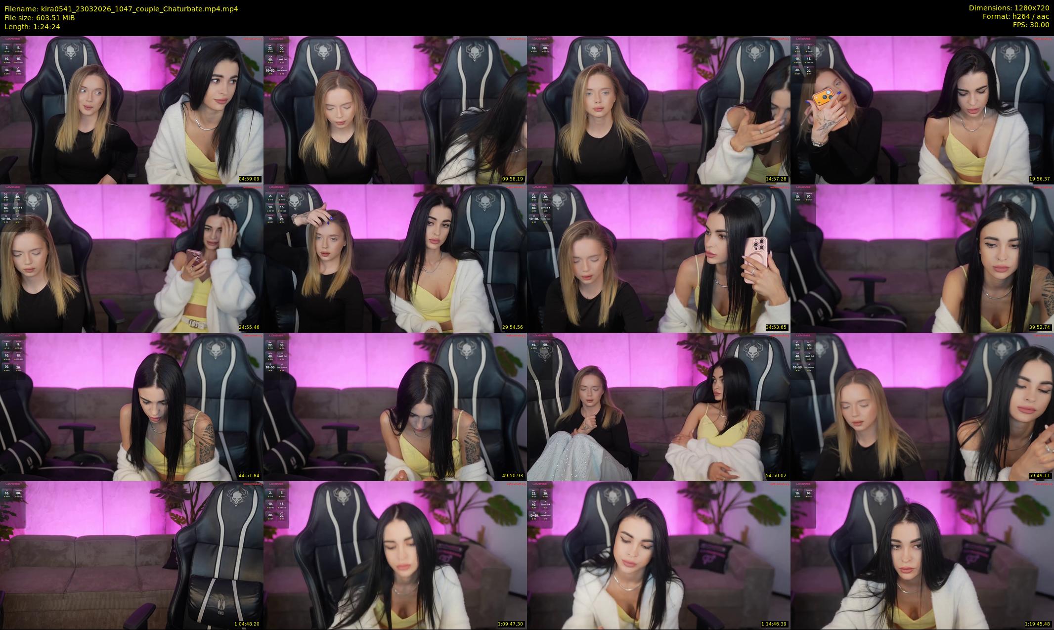 kira0541 — 85 minute Chaturbate couple cam show recording, 720p, Mar 23, 2026