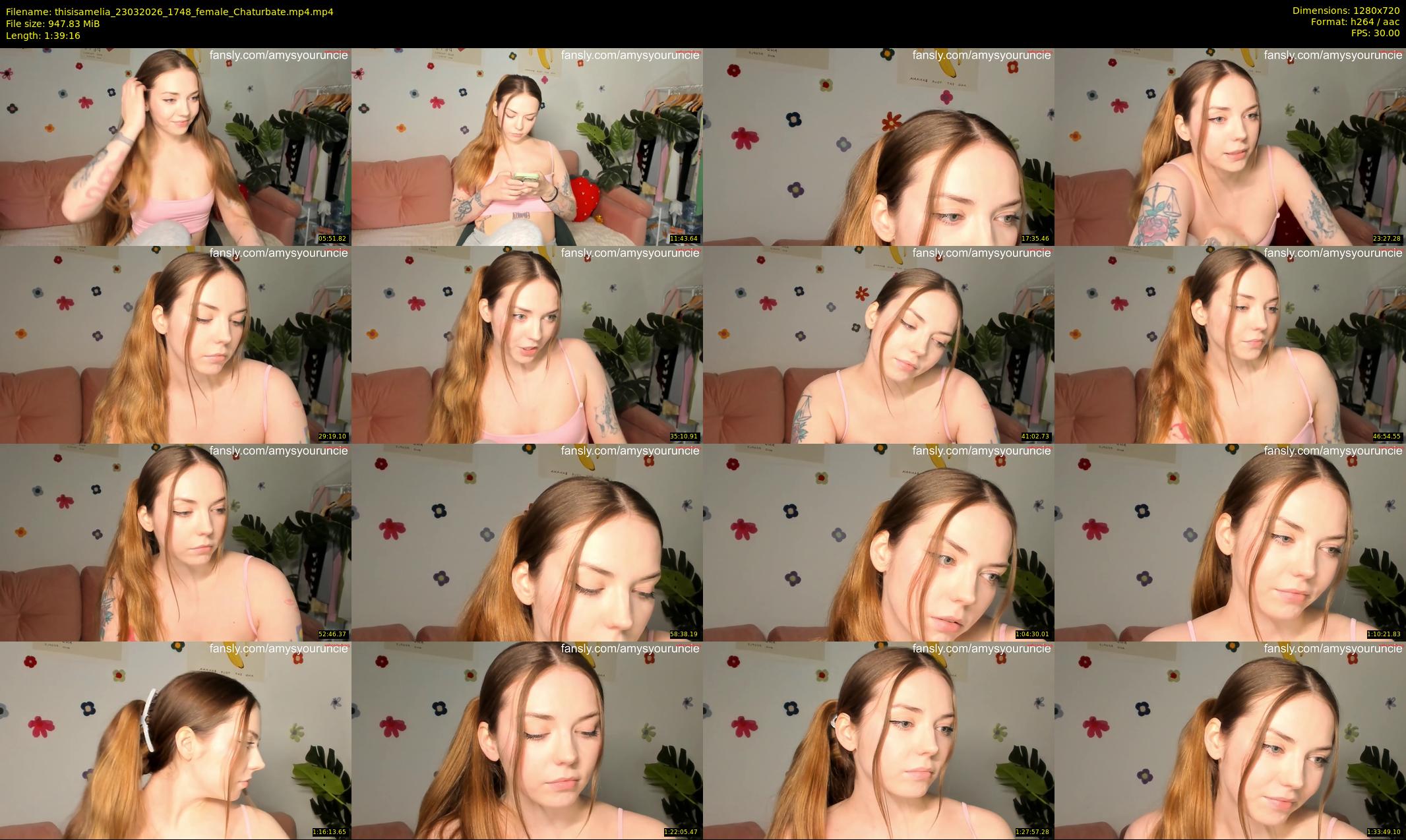 thisisamelia — 100 minute Chaturbate female cam show recording, 720p, Mar 23, 2026