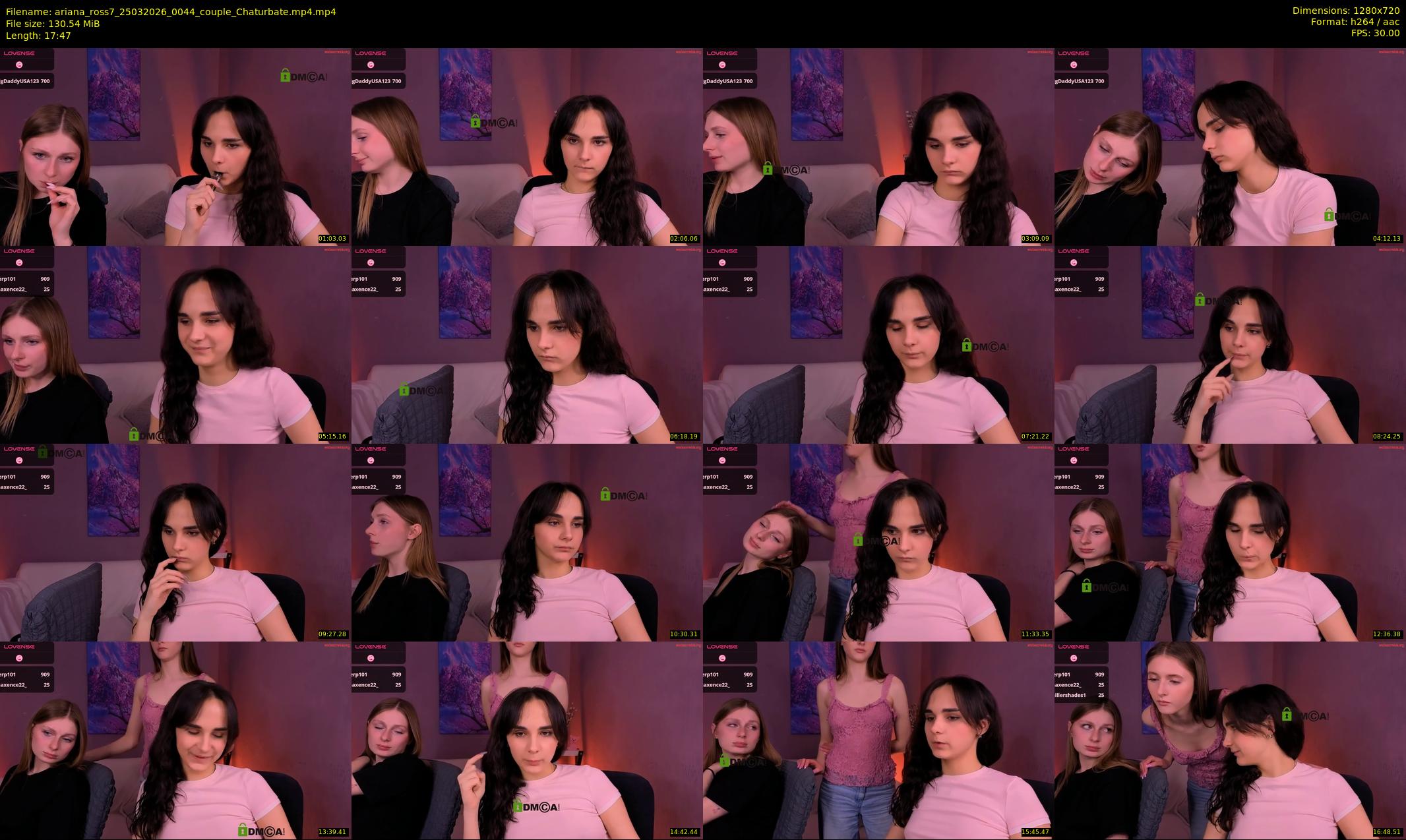ariana_ross7 — 18 minute Chaturbate couple cam show recording, 720p, Mar 25, 2026