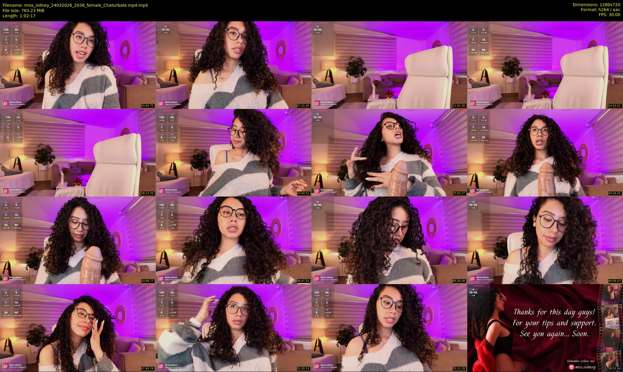 miss_sidney — 63 minute Chaturbate female cam show recording, 720p, Mar 24, 2026