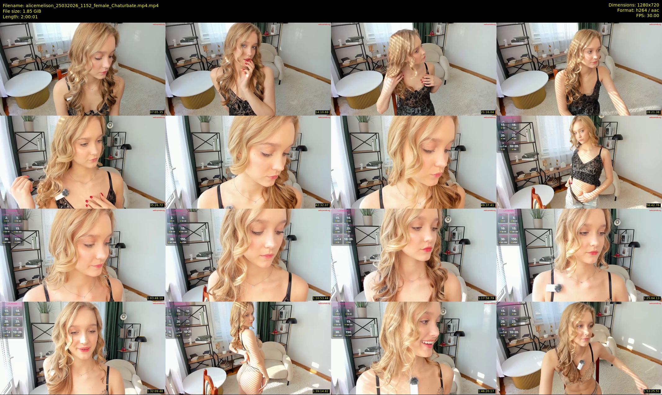 alicemelison — 121 minute Chaturbate female cam show recording, 720p, Mar 25, 2026