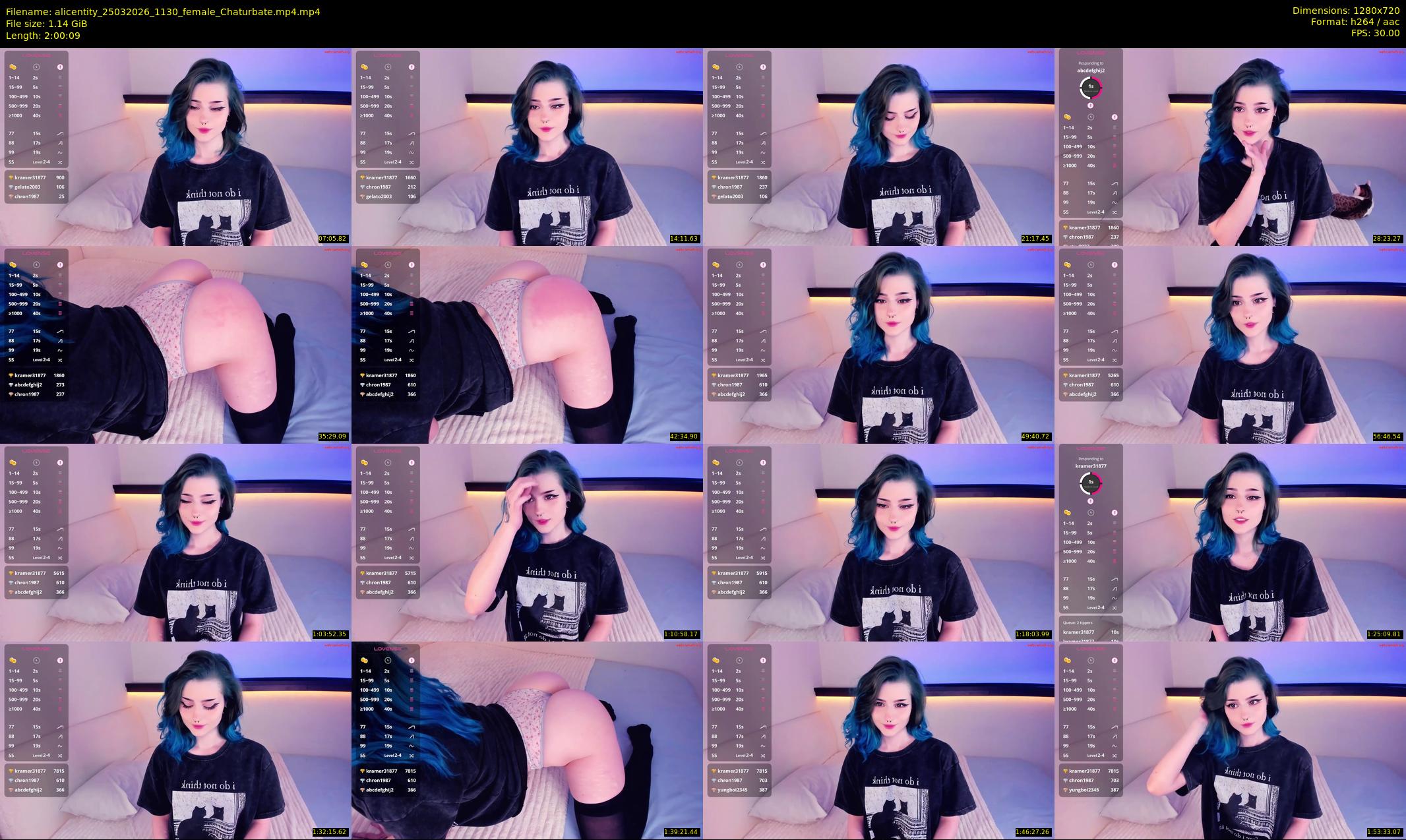 alicentity — 121 minute Chaturbate female cam show recording, 720p, Mar 25, 2026
