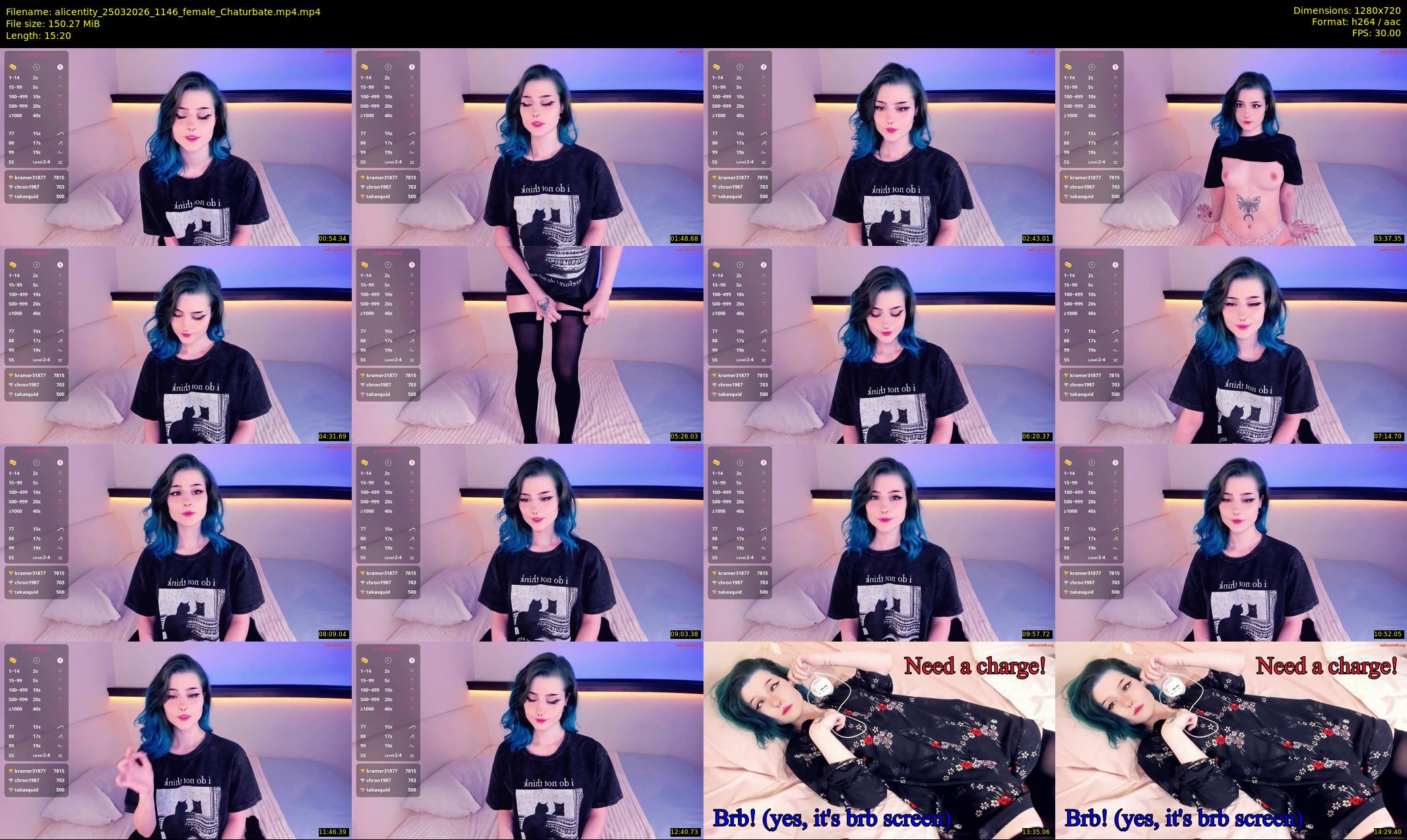 alicentity — 16 minute Chaturbate female cam show recording, 720p, Mar 25, 2026