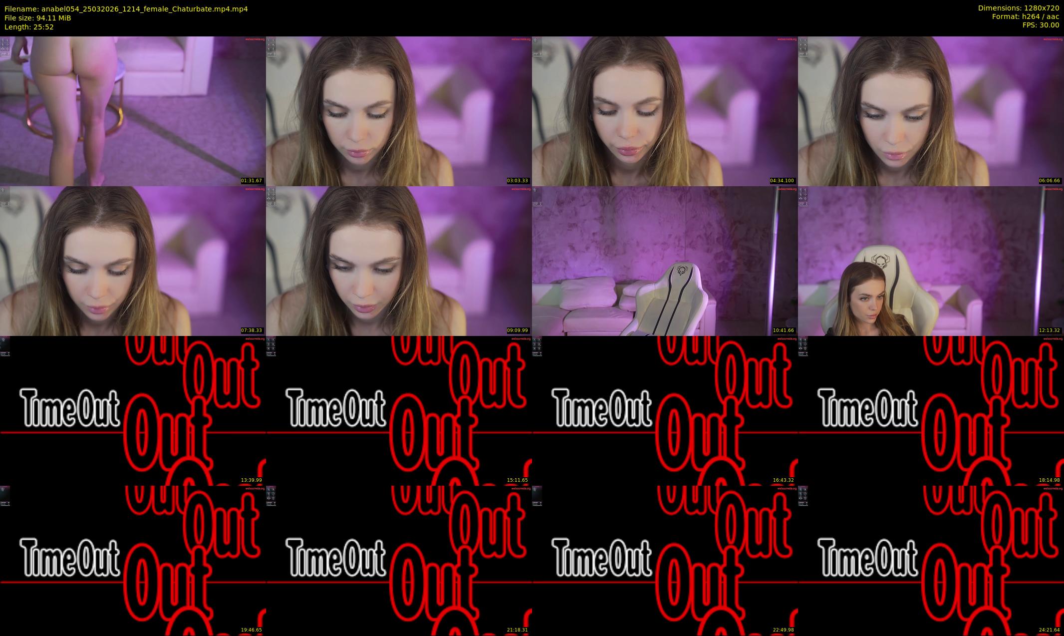 anabel054 — 26 minute Chaturbate female cam show recording, 720p, Mar 25, 2026