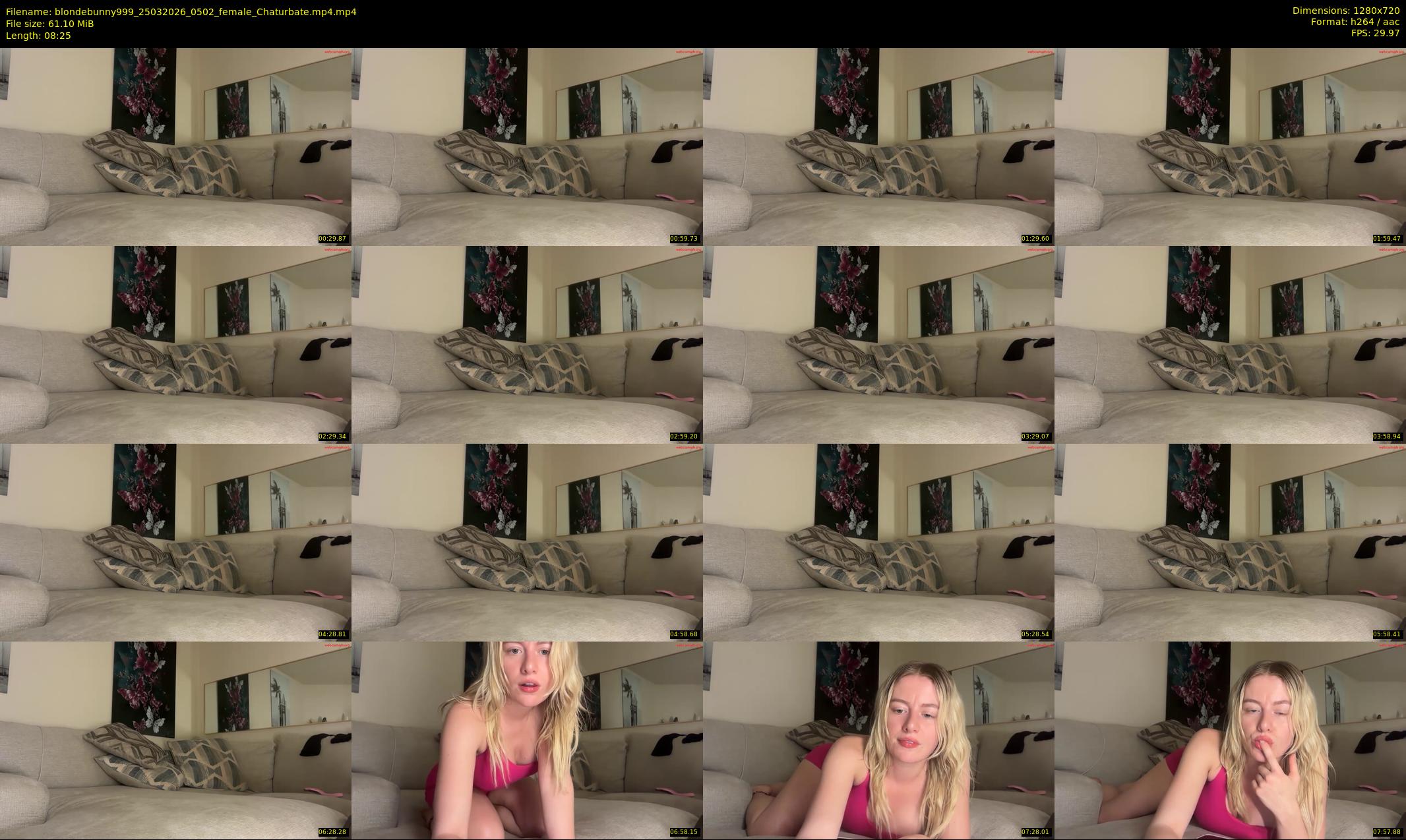 blondebunny999 — 9 minute Chaturbate female cam show recording, 720p, Mar 25, 2026