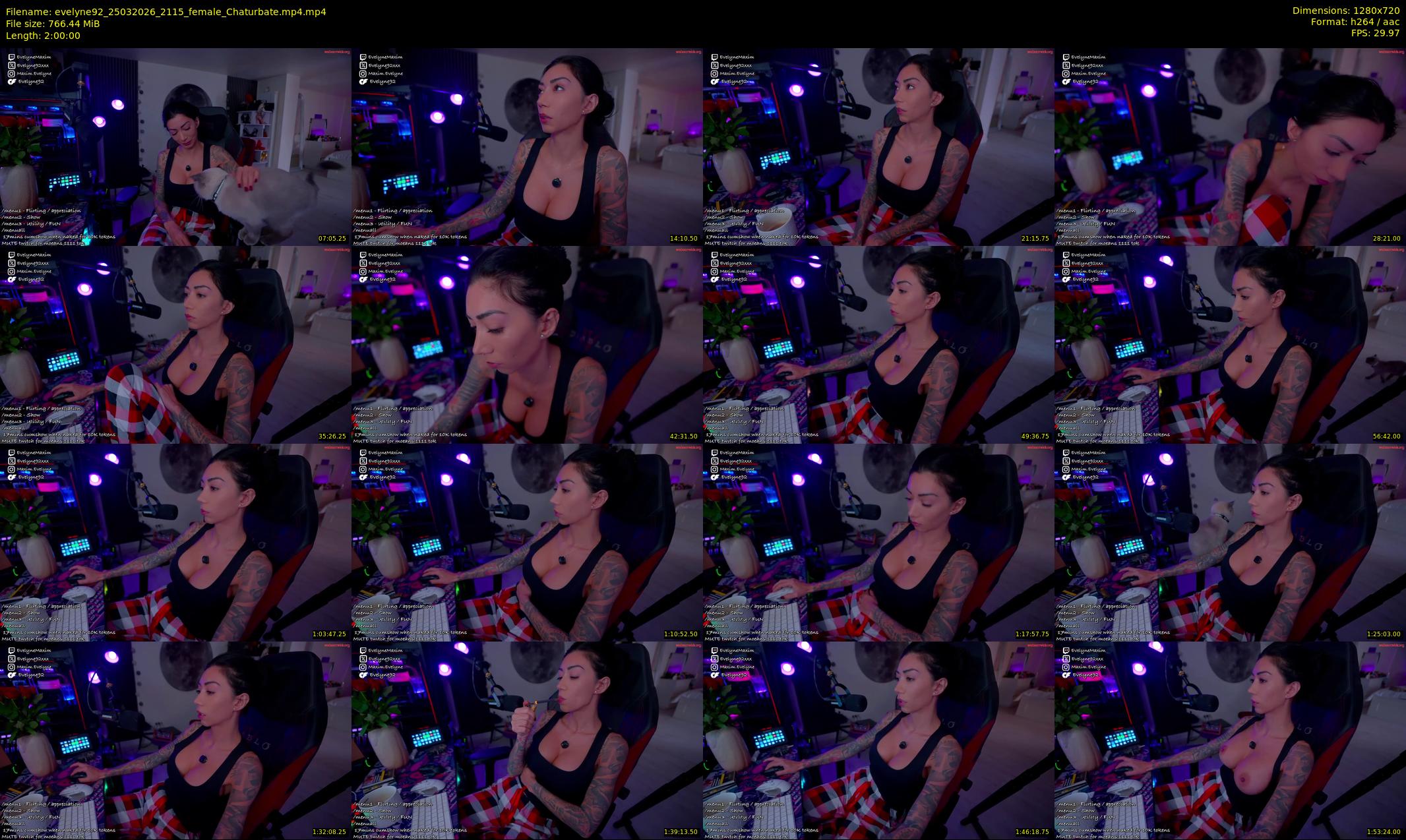 evelyne92 — 120 minute Chaturbate female cam show recording, 720p, Mar 25, 2026