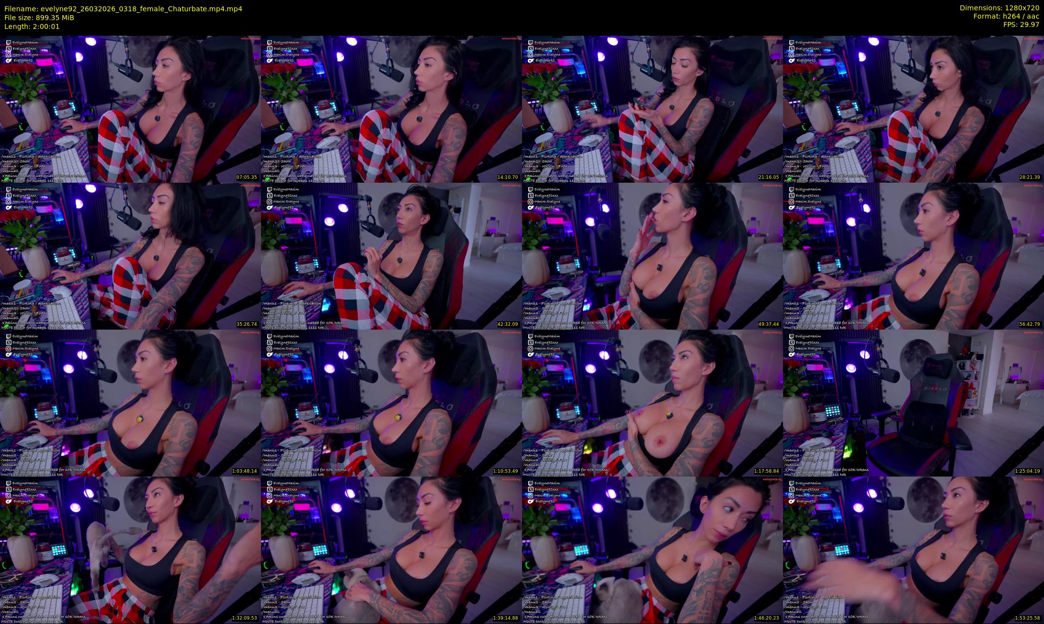 evelyne92 — 121 minute Chaturbate female cam show recording, 720p, Mar 26, 2026