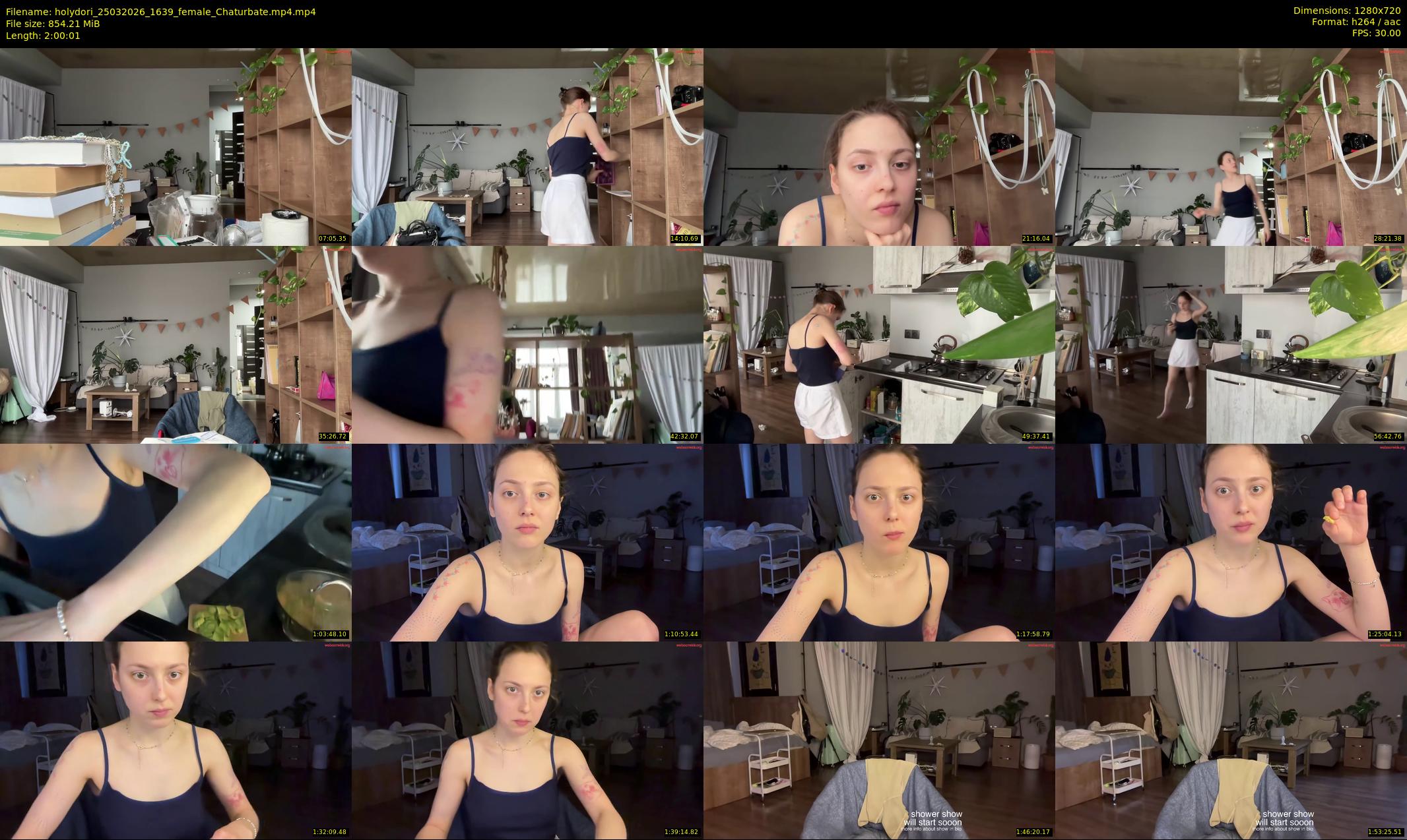holydori — 121 minute Chaturbate female cam show recording, 720p, Mar 25, 2026