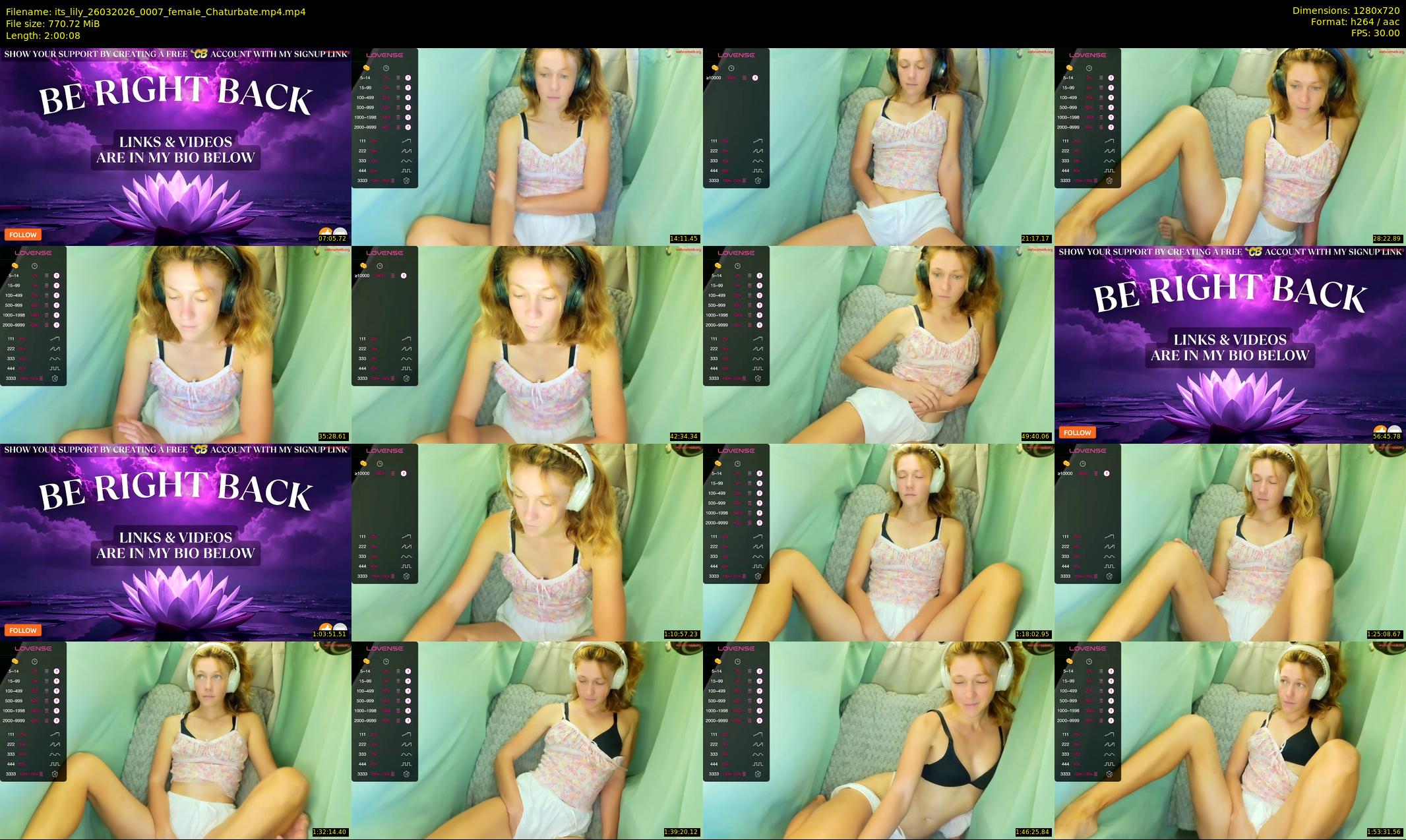 its_lily — 121 minute Chaturbate female cam show recording, 720p, Mar 26, 2026