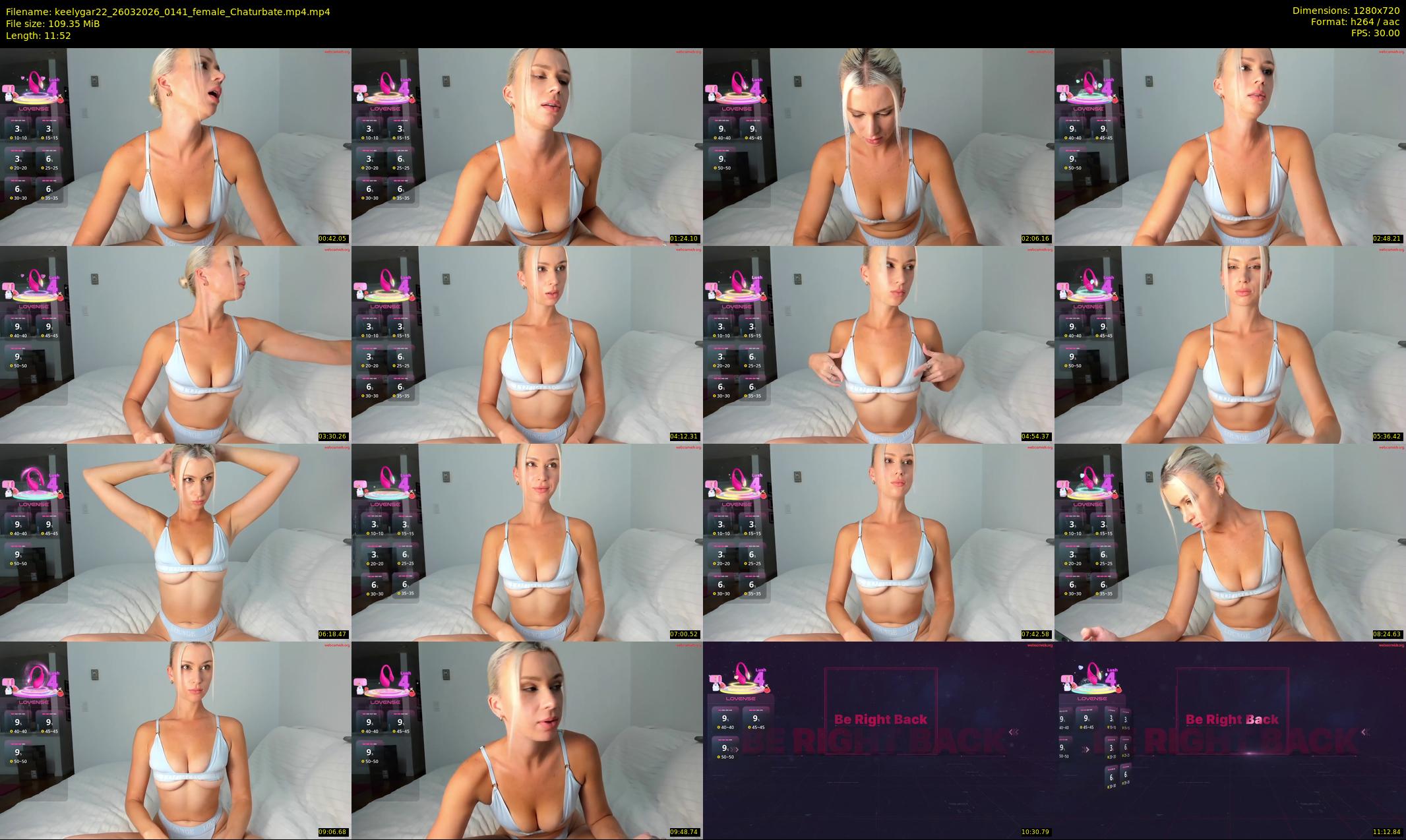 keelygar22 — 12 minute Chaturbate female cam show recording, 720p, Mar 26, 2026