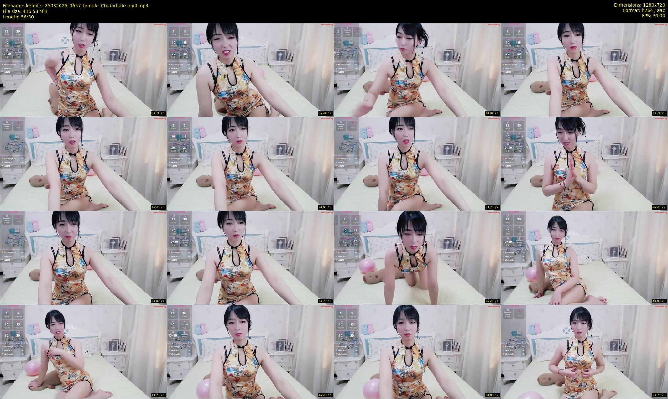 kefeifei — 57 minute Chaturbate female cam show recording, 720p, Mar 25, 2026
