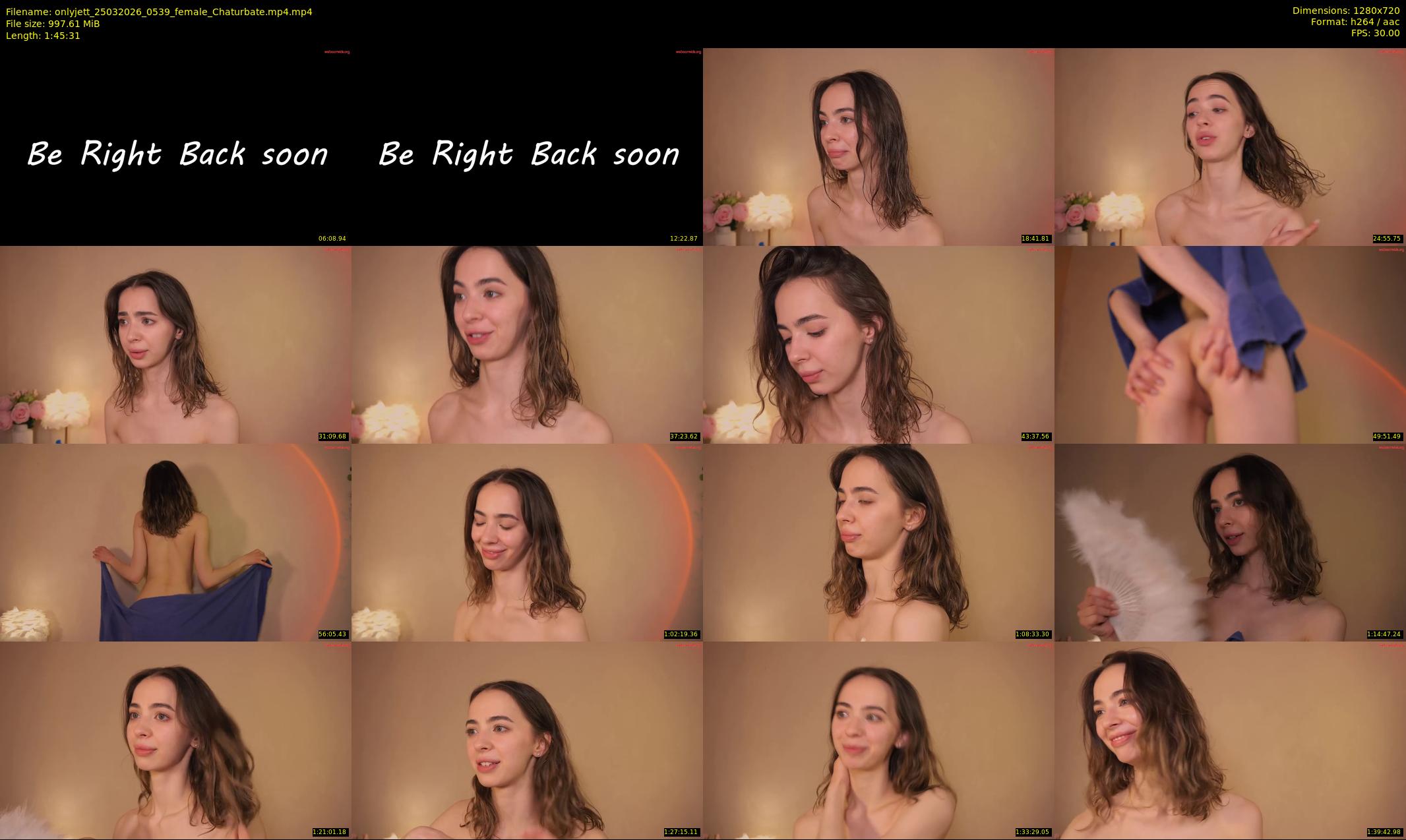 onlyjett — 106 minute Chaturbate female cam show recording, 720p, Mar 25, 2026