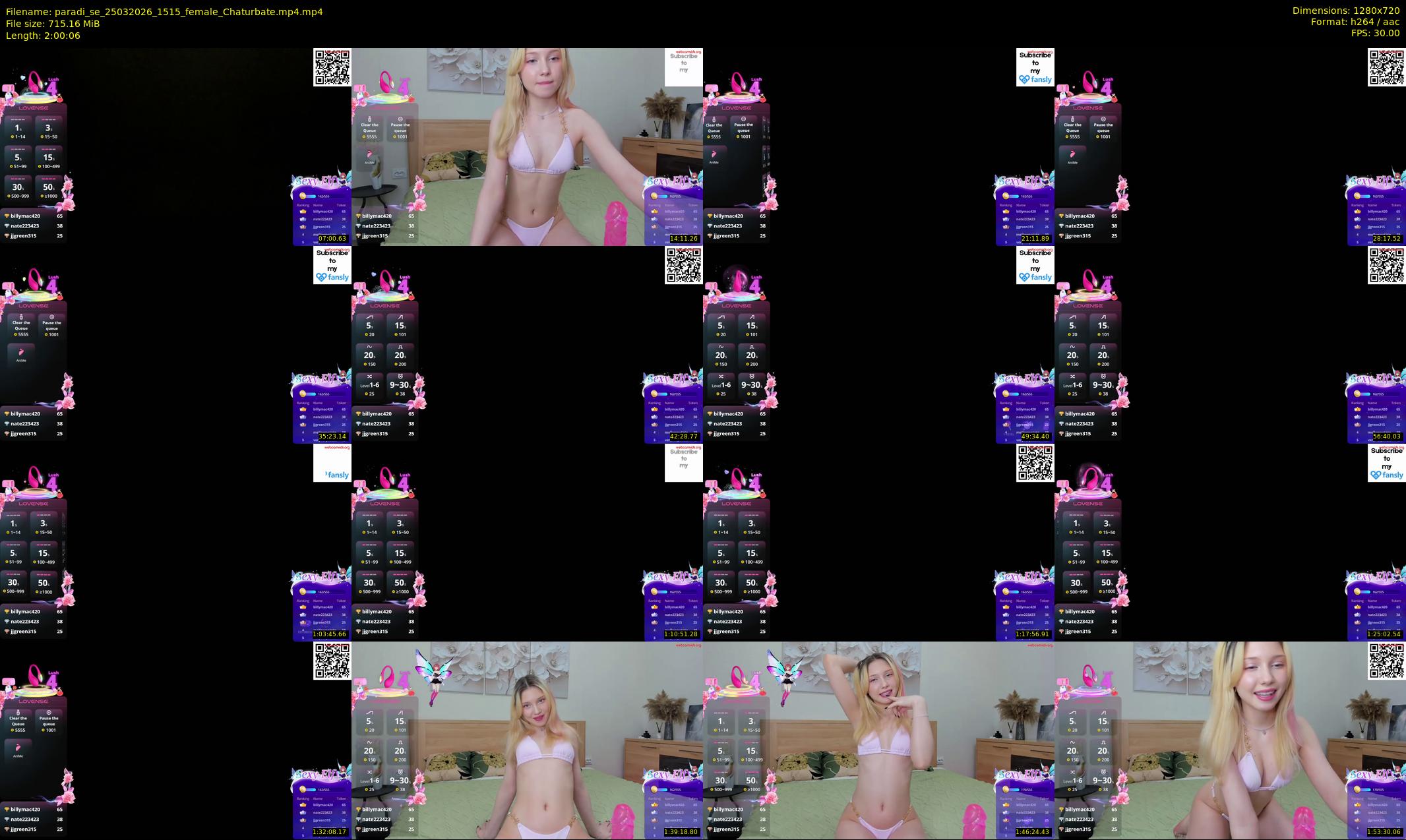 paradi_se — 121 minute Chaturbate female cam show recording, 720p, Mar 25, 2026
