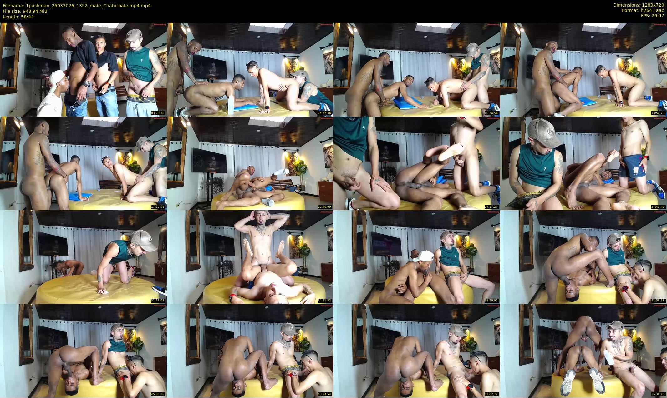 1pushman — 59 minute Chaturbate male cam show recording, 720p, Mar 26, 2026