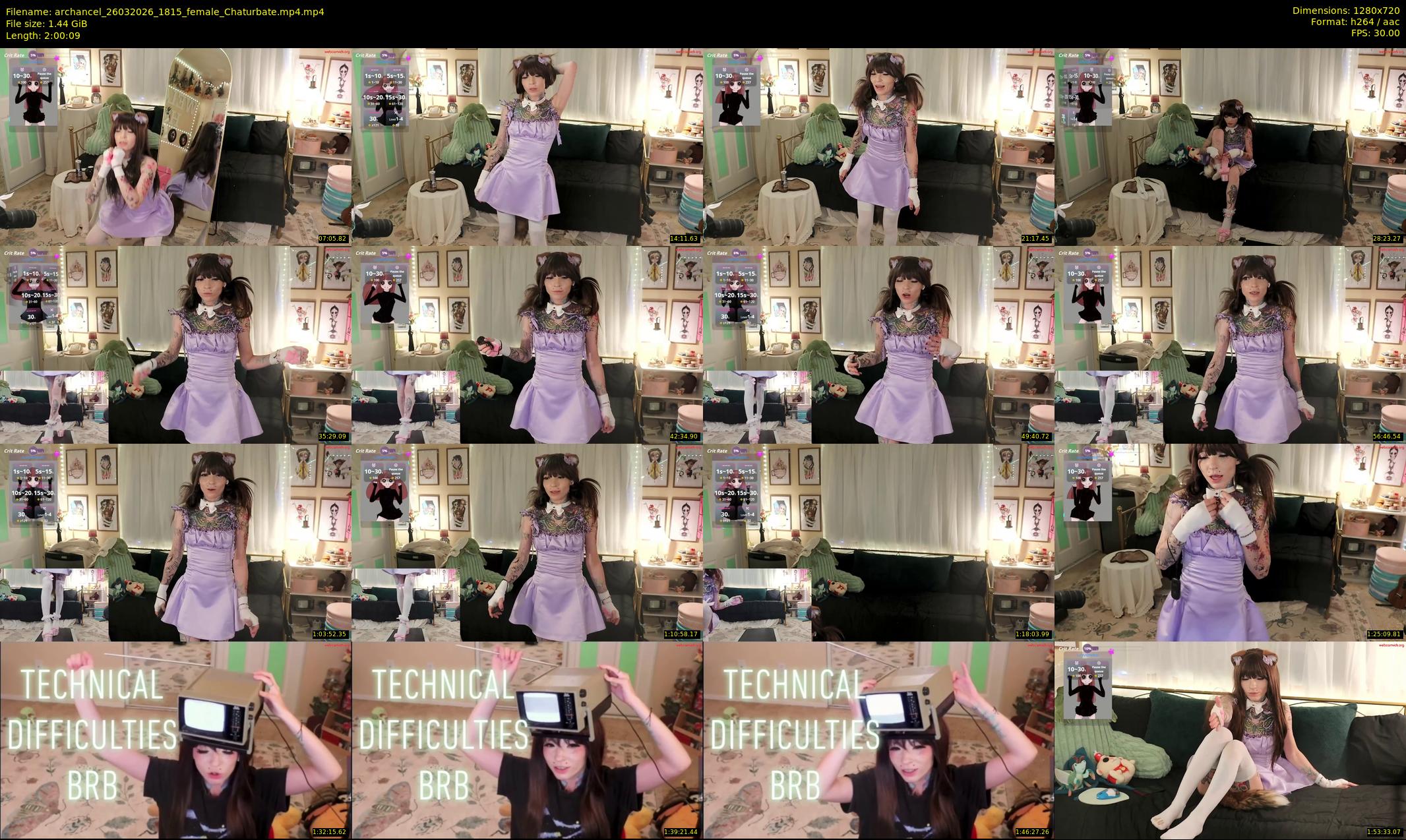 archancel — 121 minute Chaturbate female cam show recording, 720p, Mar 26, 2026