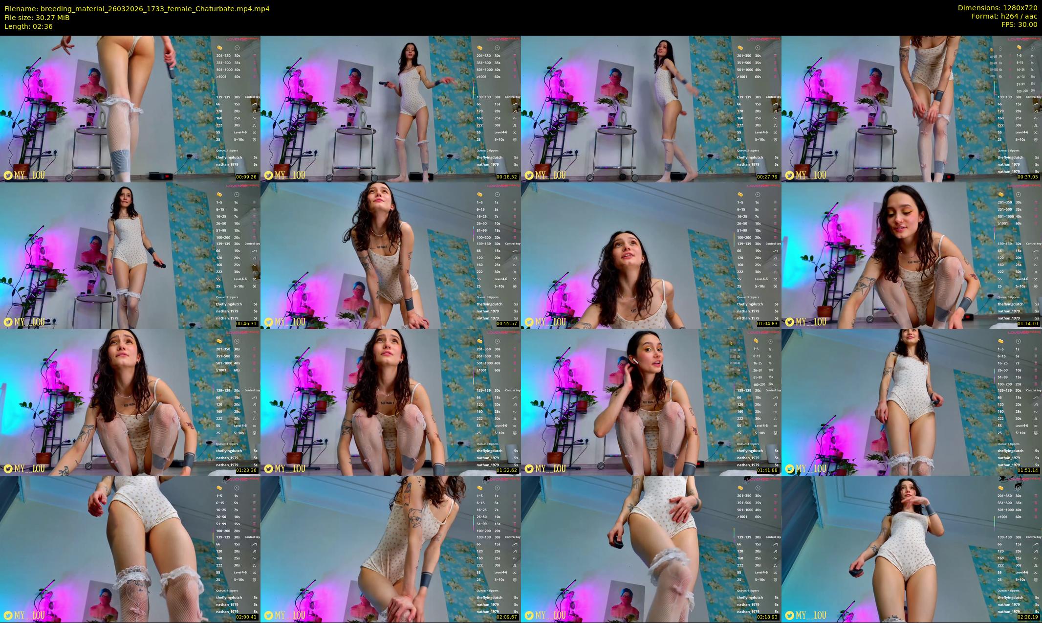 breeding_material — 3 minute Chaturbate female cam show recording, 720p, Mar 26, 2026
