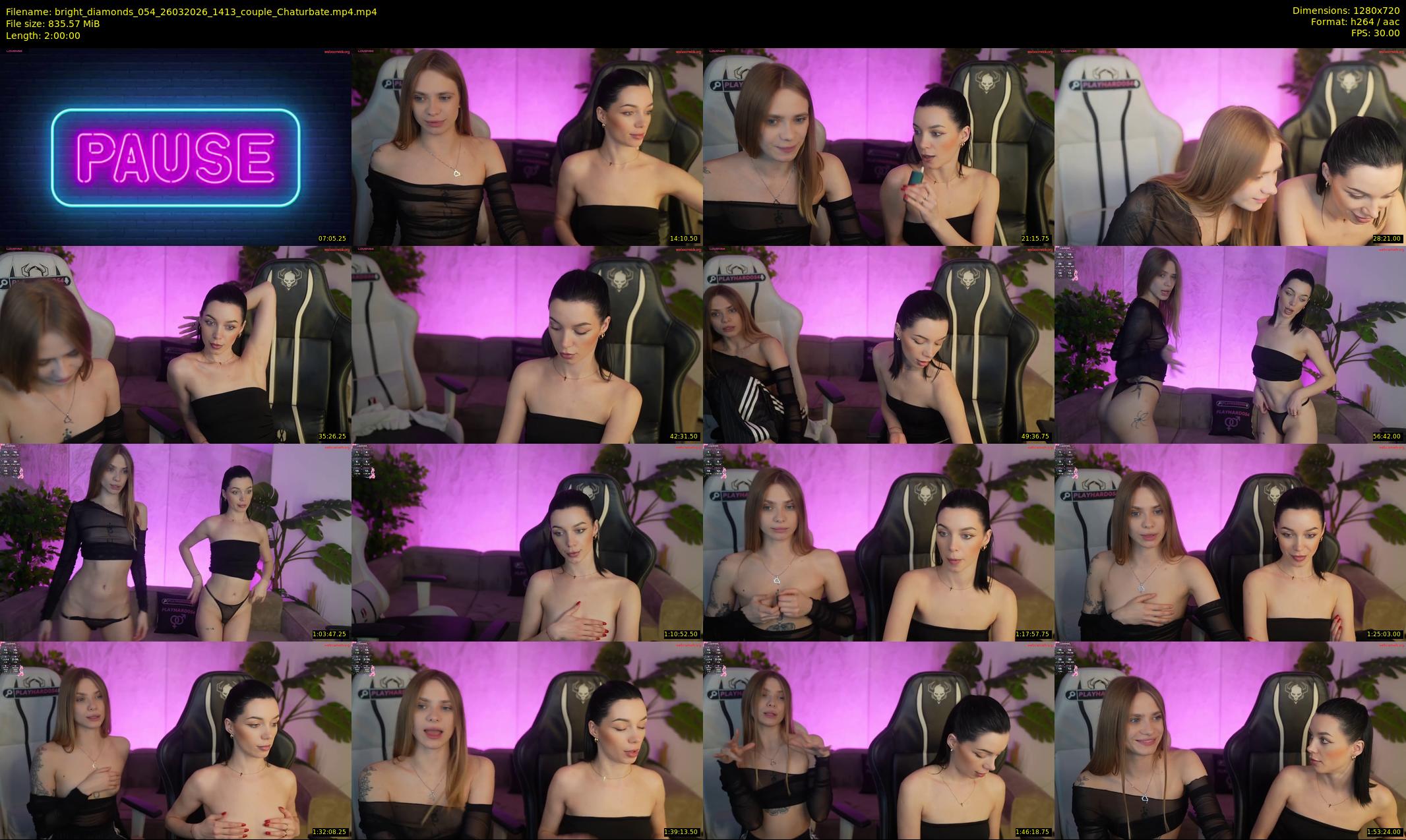 bright_diamonds_054 — 120 minute Chaturbate couple cam show recording, 720p, Mar 26, 2026