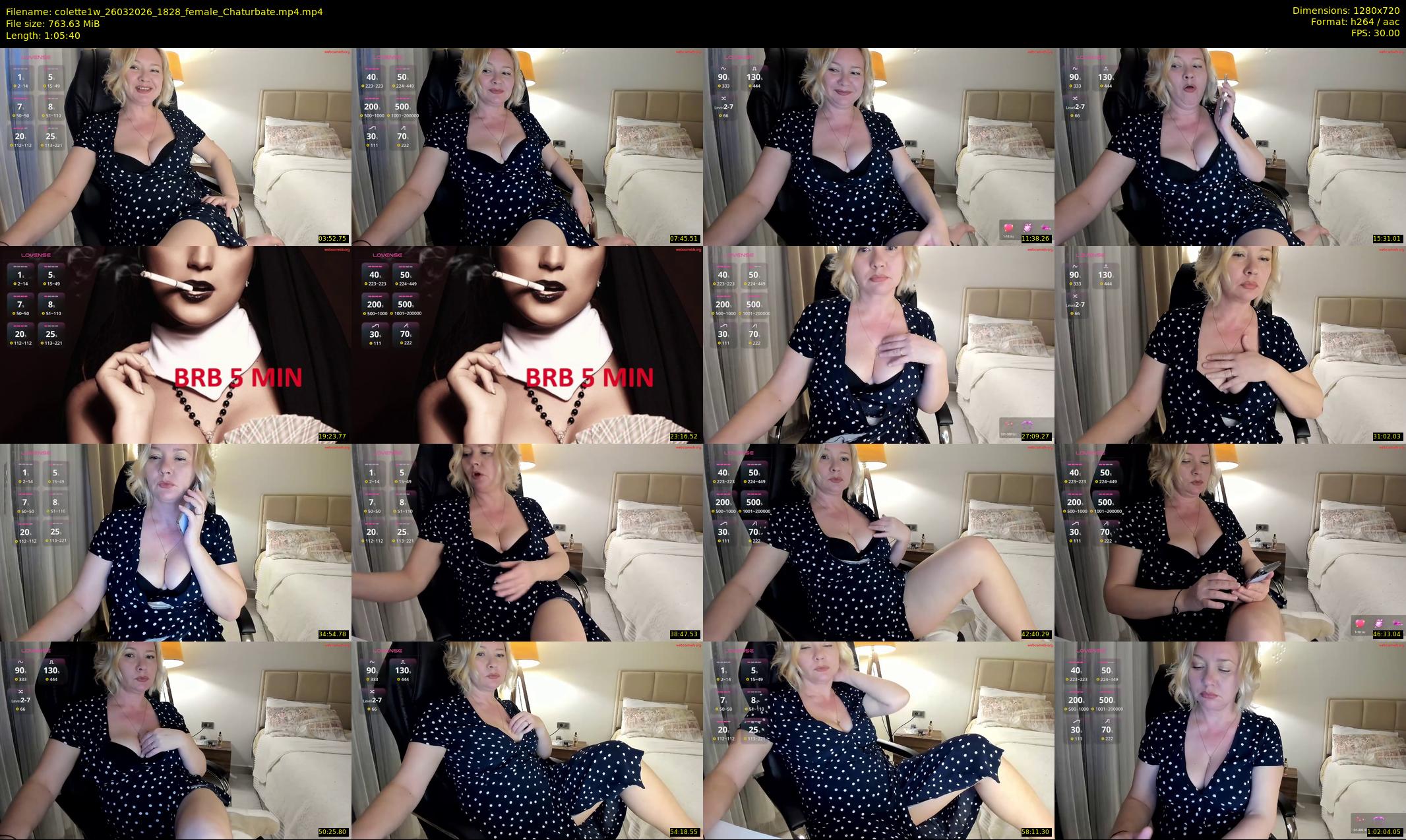 colette1w — 66 minute Chaturbate female cam show recording, 720p, Mar 26, 2026
