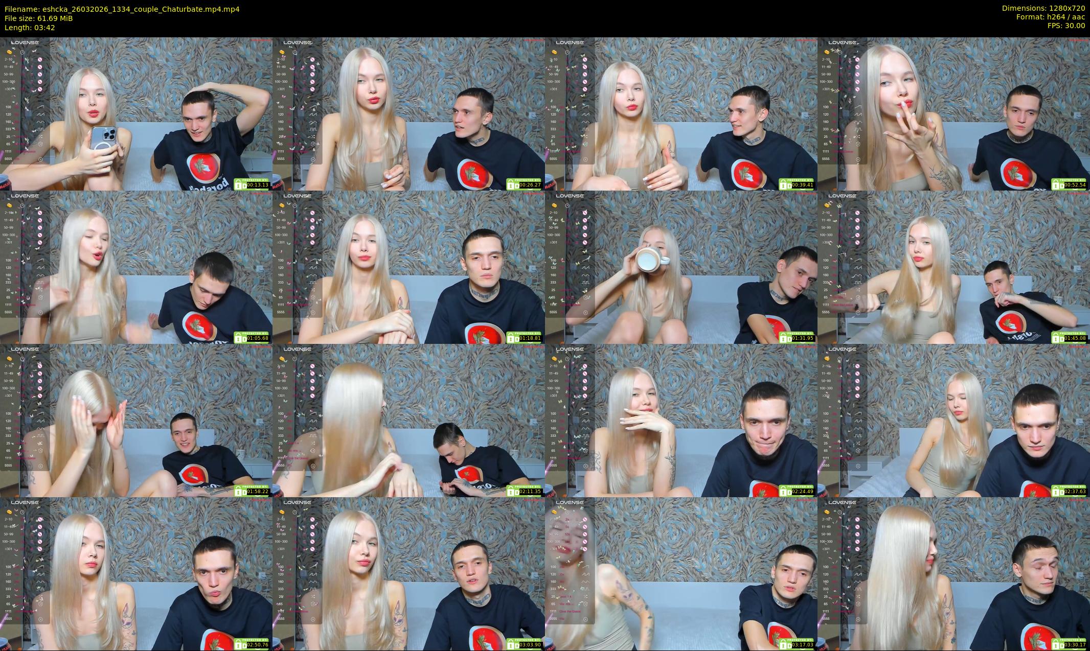 eshcka — 4 minute Chaturbate couple cam show recording, 720p, Mar 26, 2026