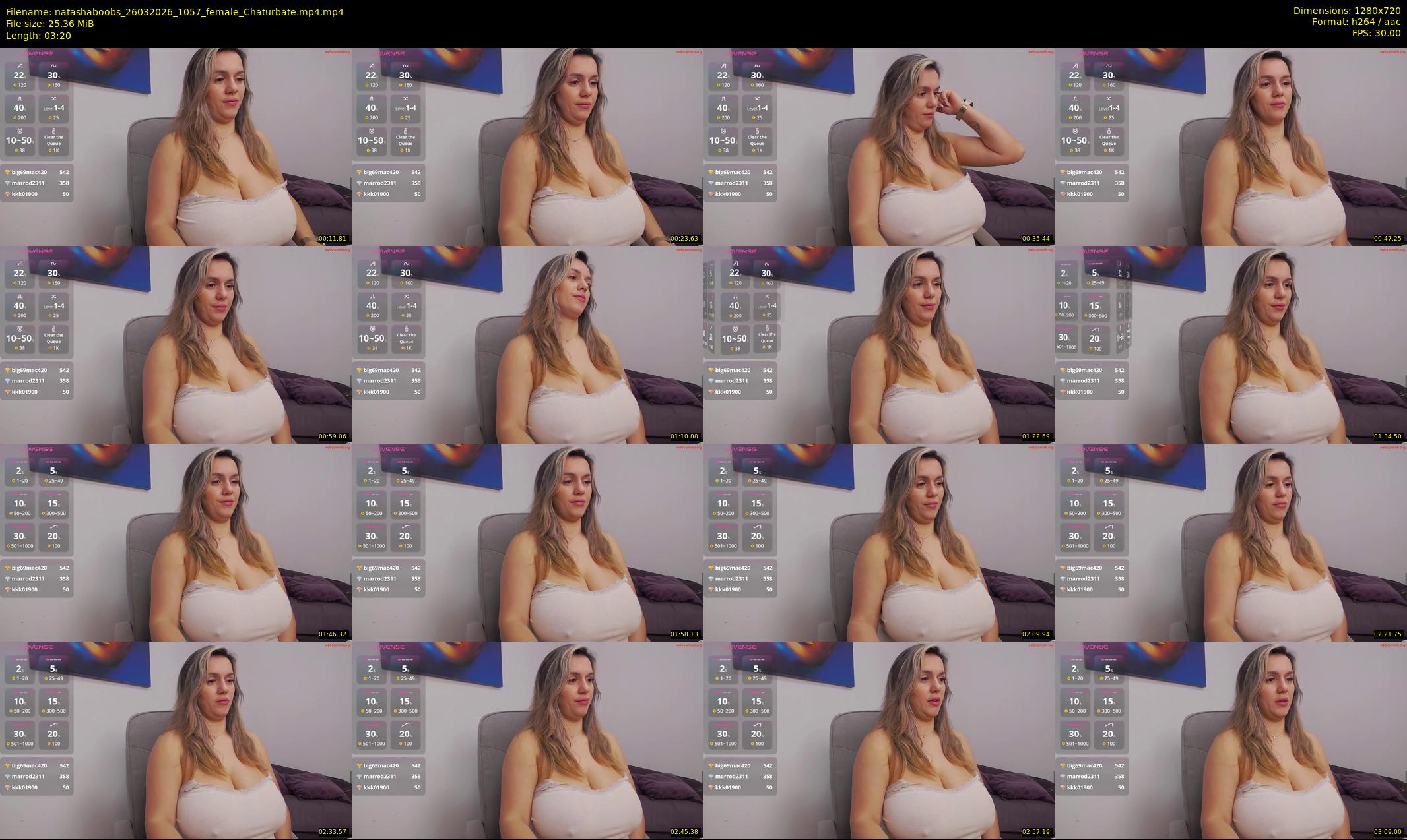 natashaboobs — 4 minute Chaturbate female cam show recording, 720p, Mar 26, 2026