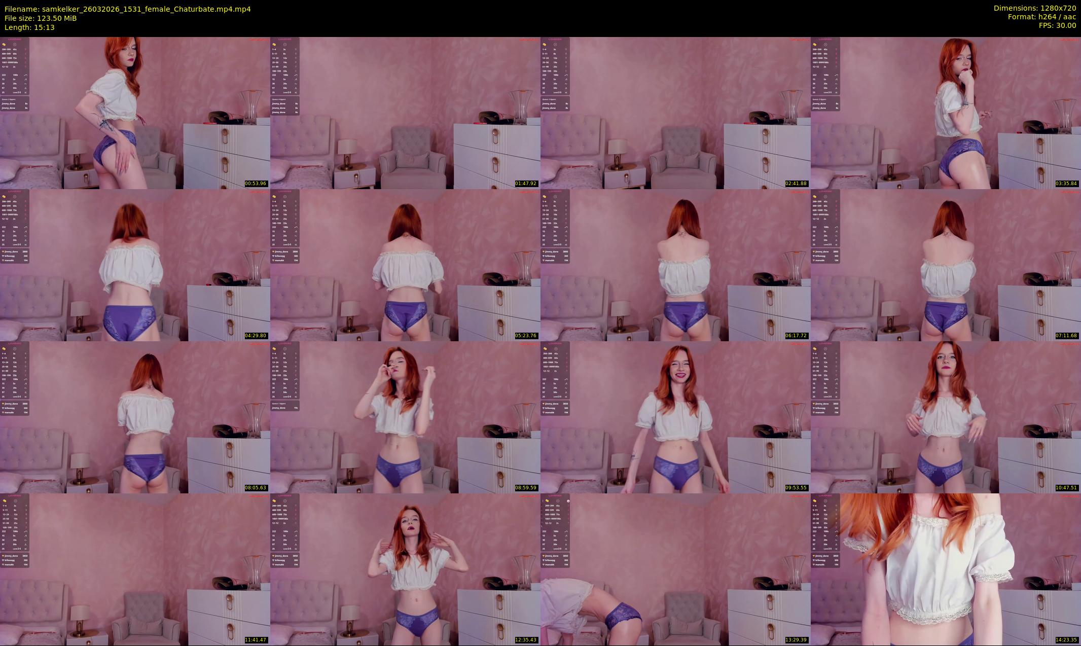 samkelker — 16 minute Chaturbate female cam show recording, 720p, Mar 26, 2026