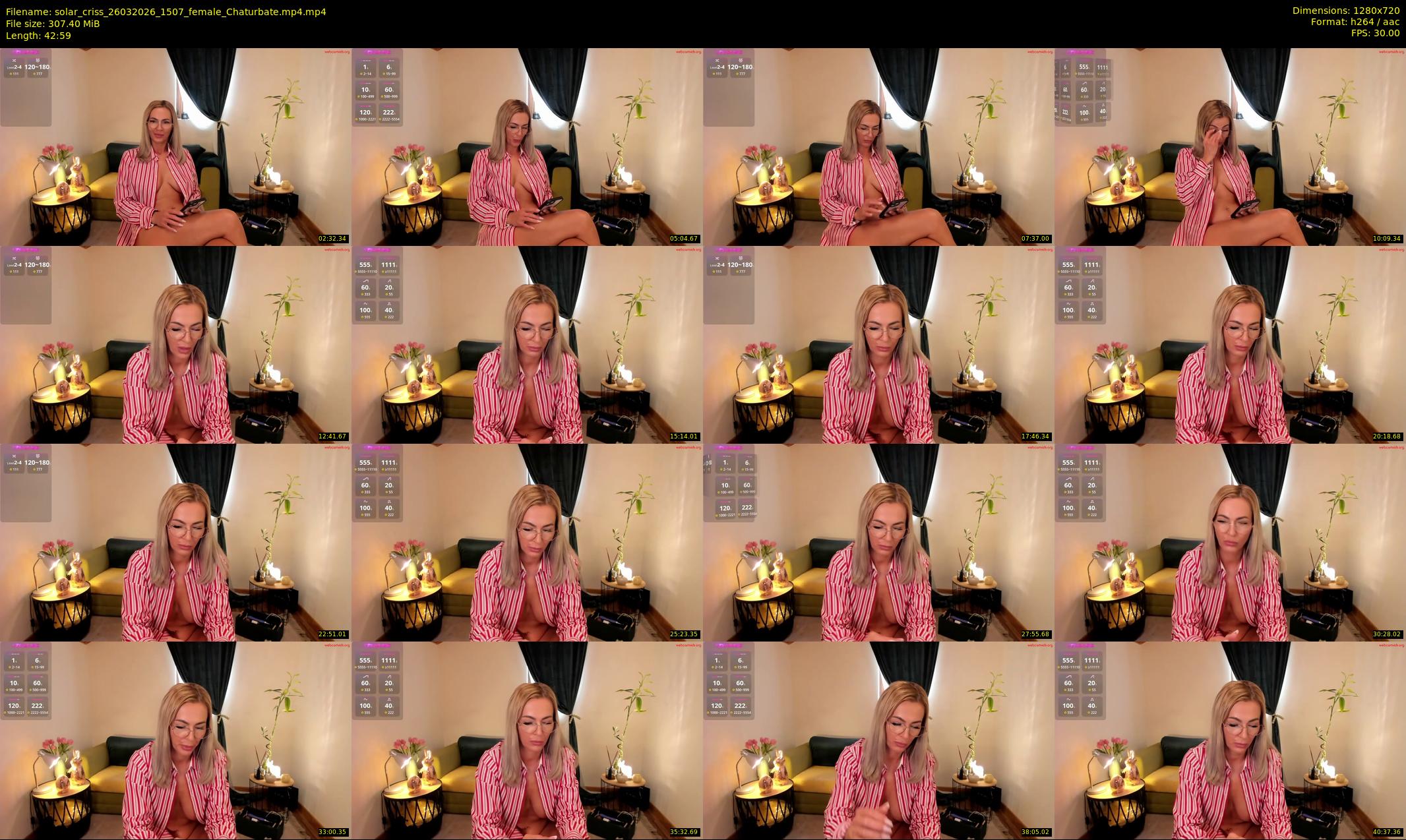 solar_criss — 43 minute Chaturbate female cam show recording, 720p, Mar 26, 2026
