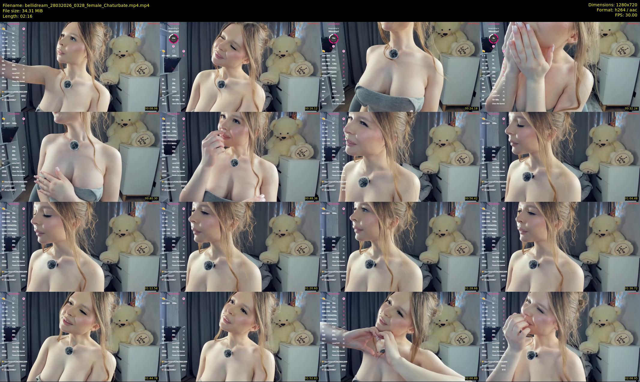 bellidream — 3 minute Chaturbate female cam show recording, 720p, Mar 28, 2026