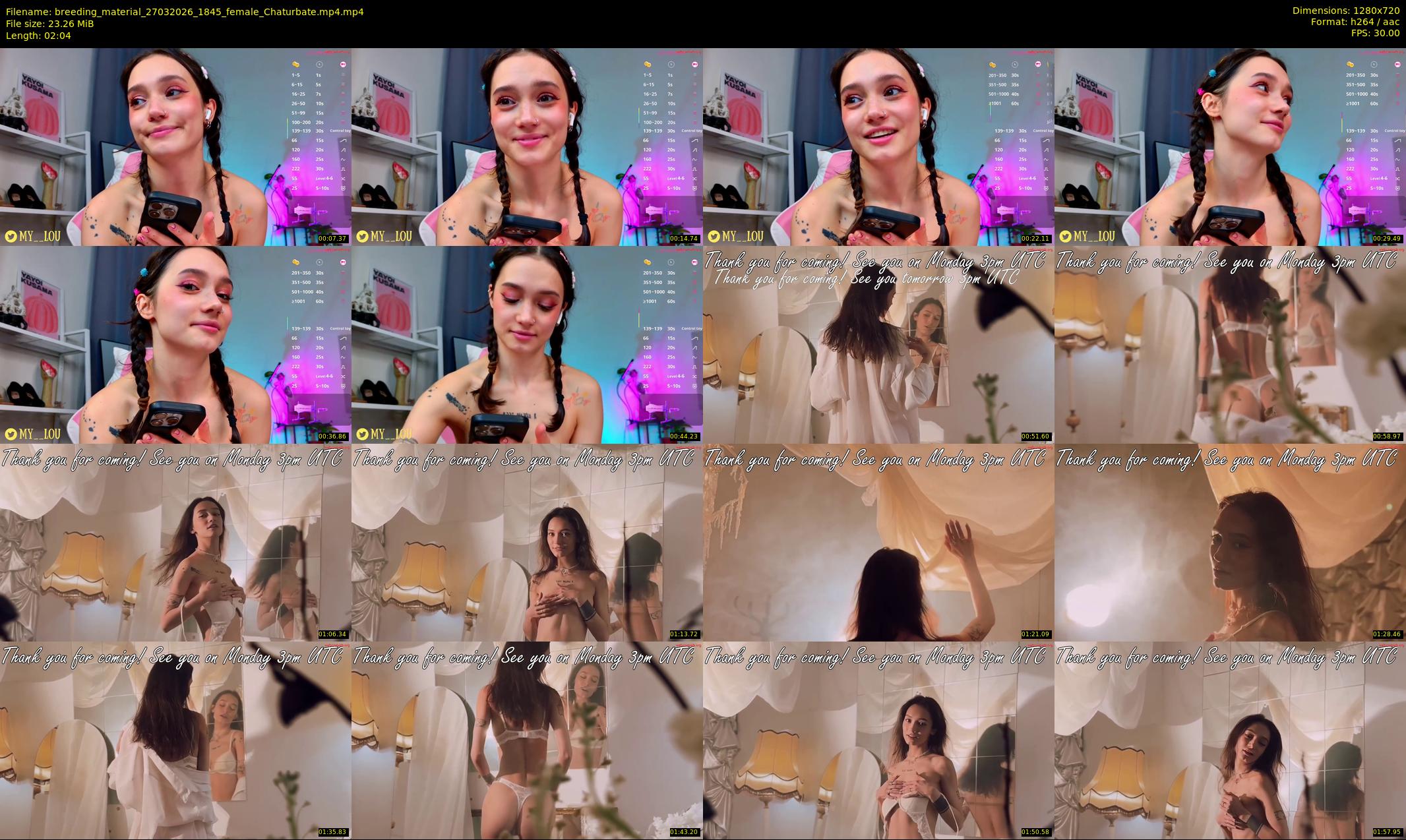 breeding_material — 3 minute Chaturbate female cam show recording, 720p, Mar 27, 2026