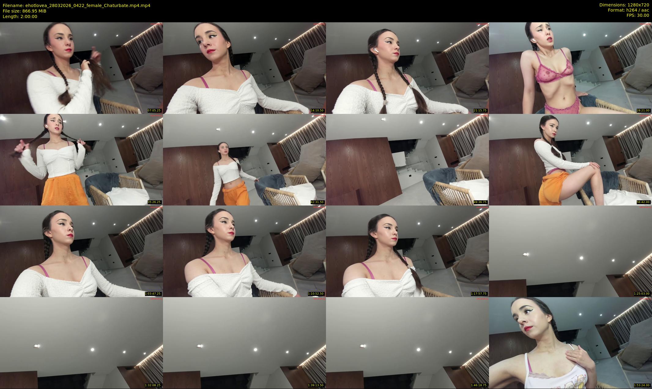 ehotlovea — 120 minute Chaturbate female cam show recording, 720p, Mar 28, 2026