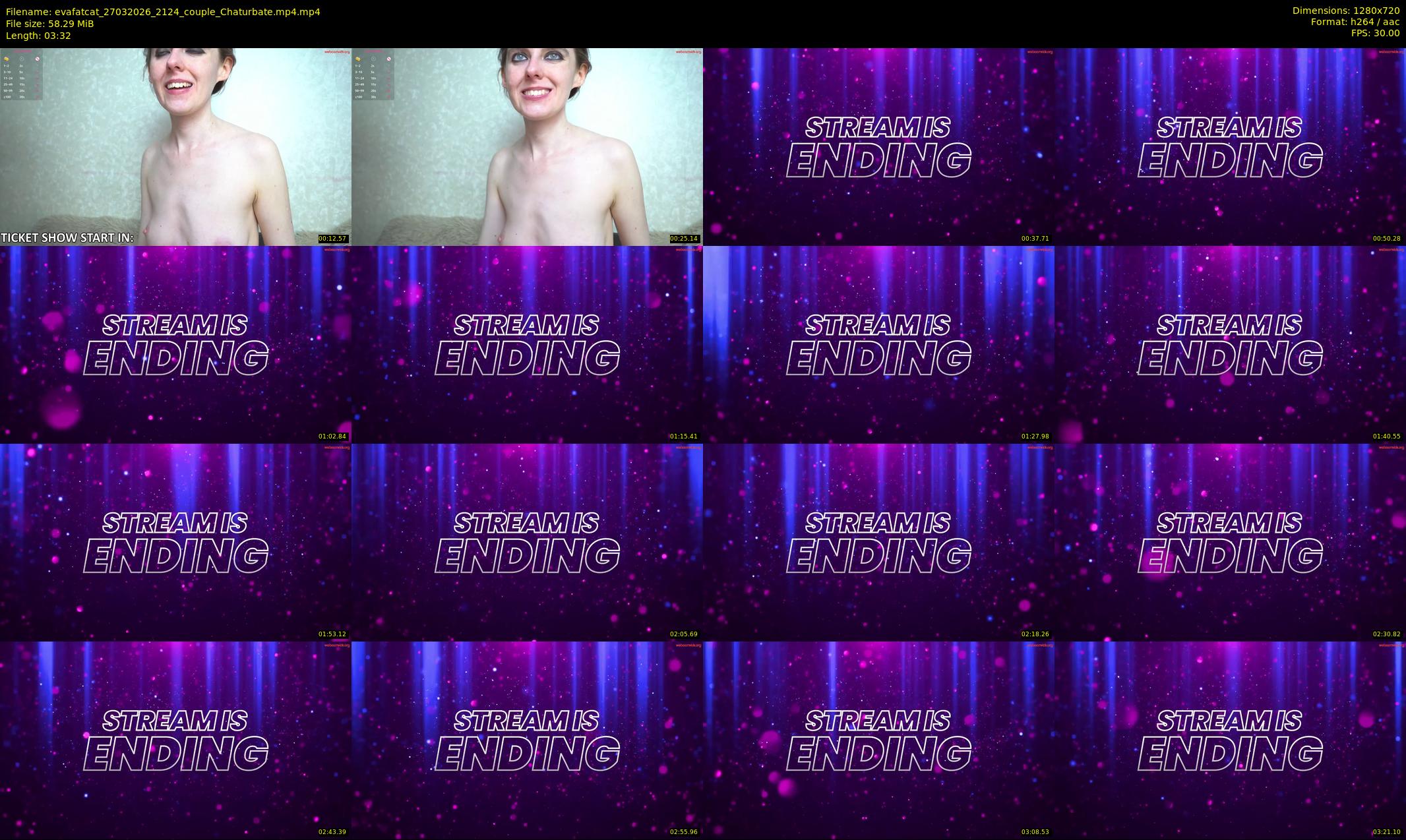 evafatcat — 4 minute Chaturbate couple cam show recording, 720p, Mar 27, 2026