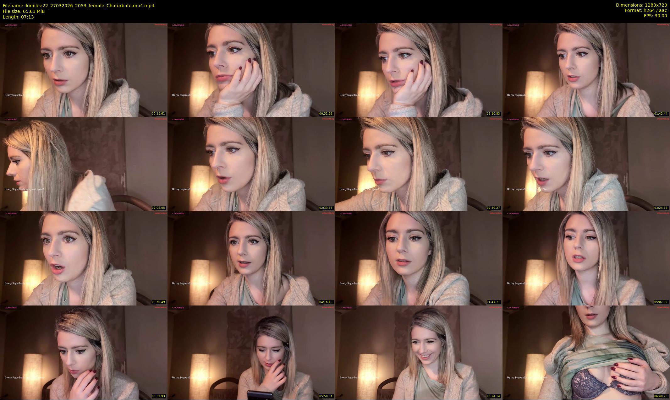 kimilee22 — 8 minute Chaturbate female cam show recording, 720p, Mar 27, 2026