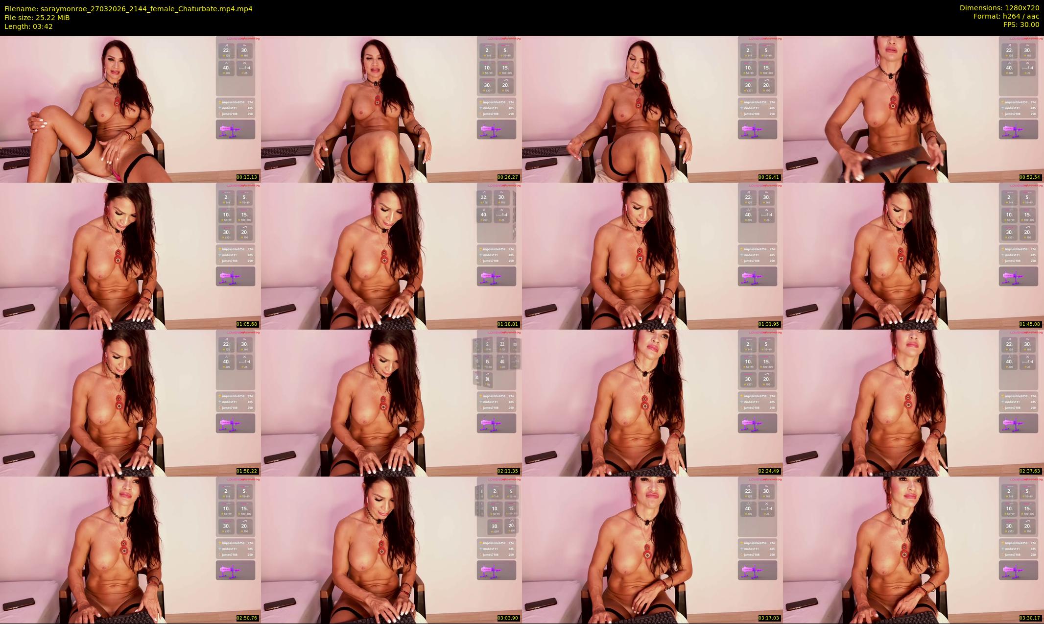 saraymonroe — 4 minute Chaturbate female cam show recording, 720p, Mar 27, 2026