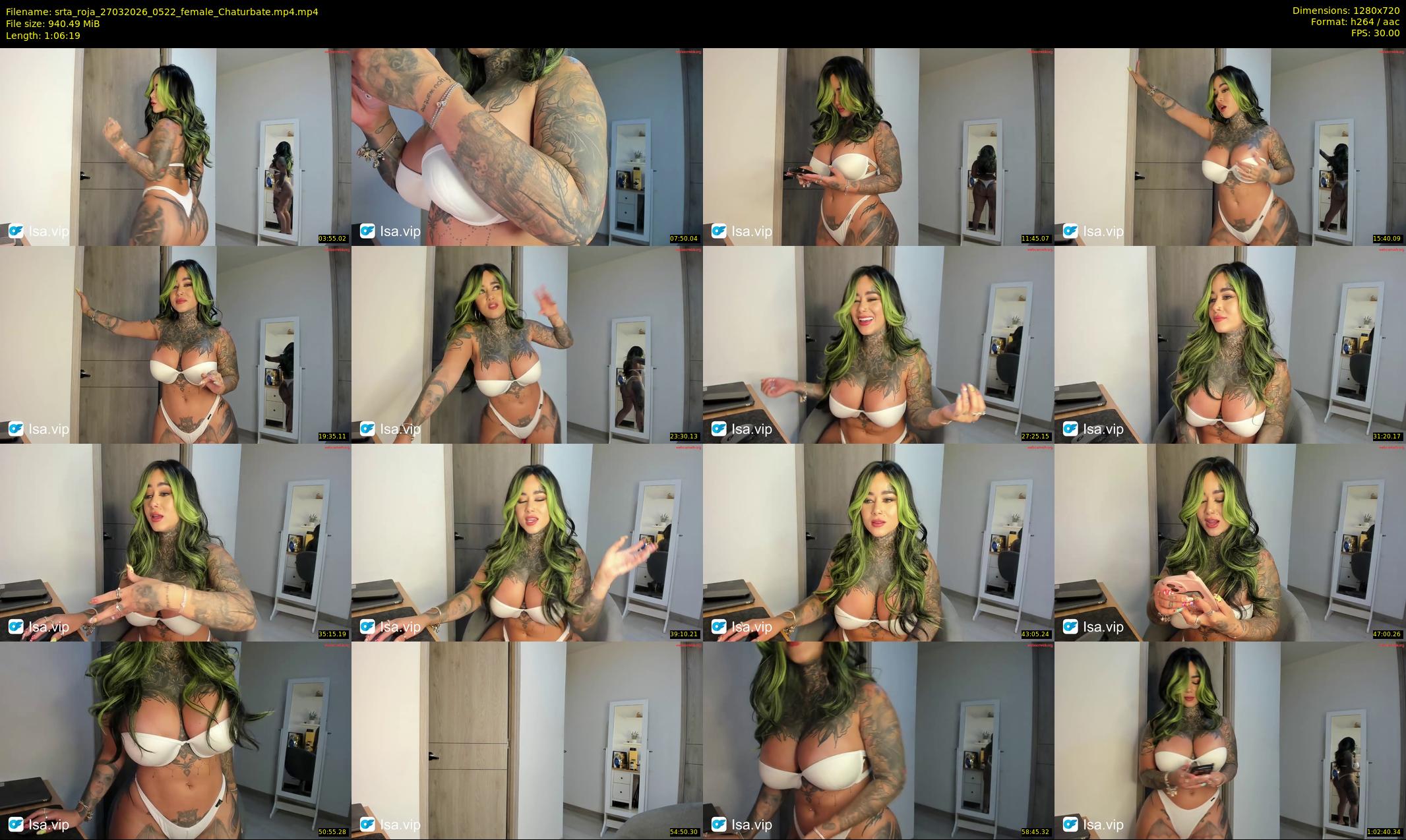srta_roja — 67 minute Chaturbate female cam show recording, 720p, Mar 27, 2026