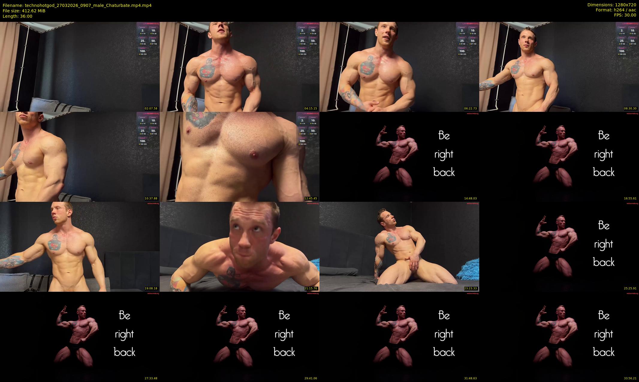 technohotgod — 36 minute Chaturbate male cam show recording, 720p, Mar 27, 2026