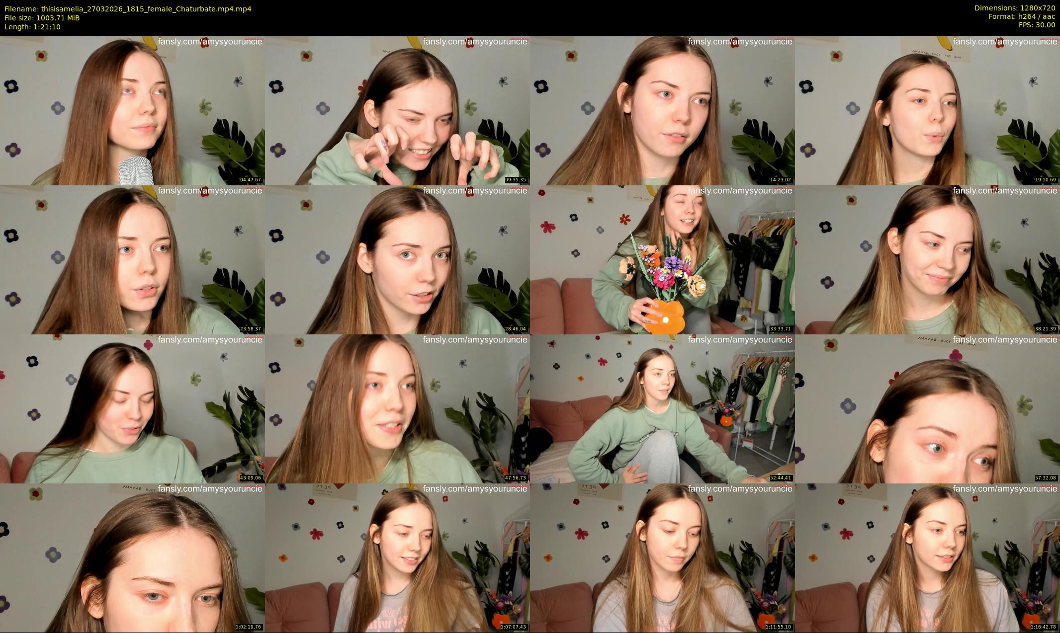 thisisamelia — 82 minute Chaturbate female cam show recording, 720p, Mar 27, 2026