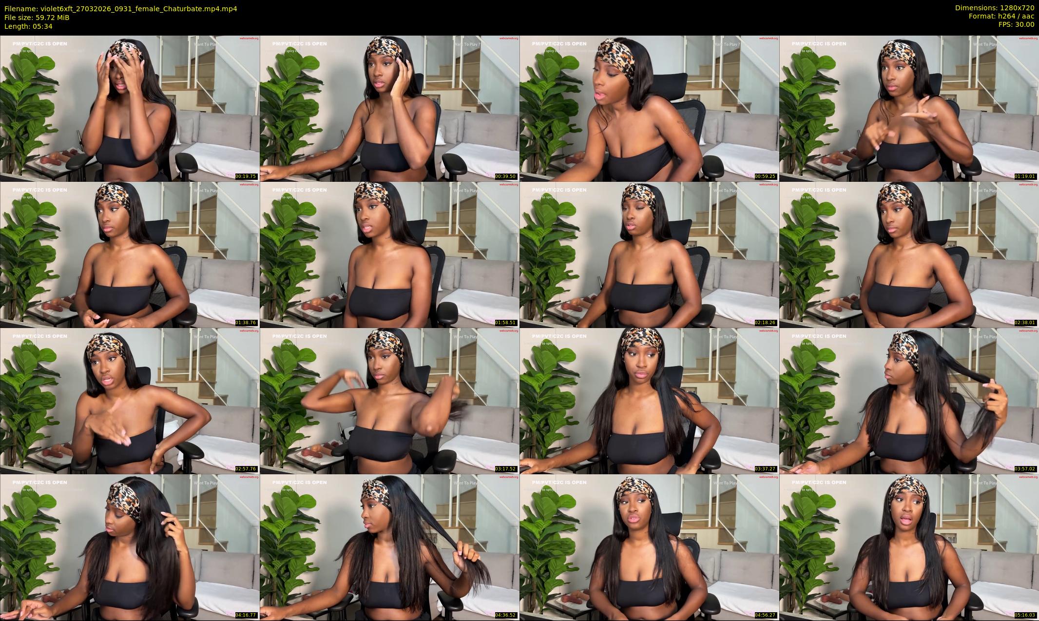 violet6xft — 6 minute Chaturbate female cam show recording, 720p, Mar 27, 2026