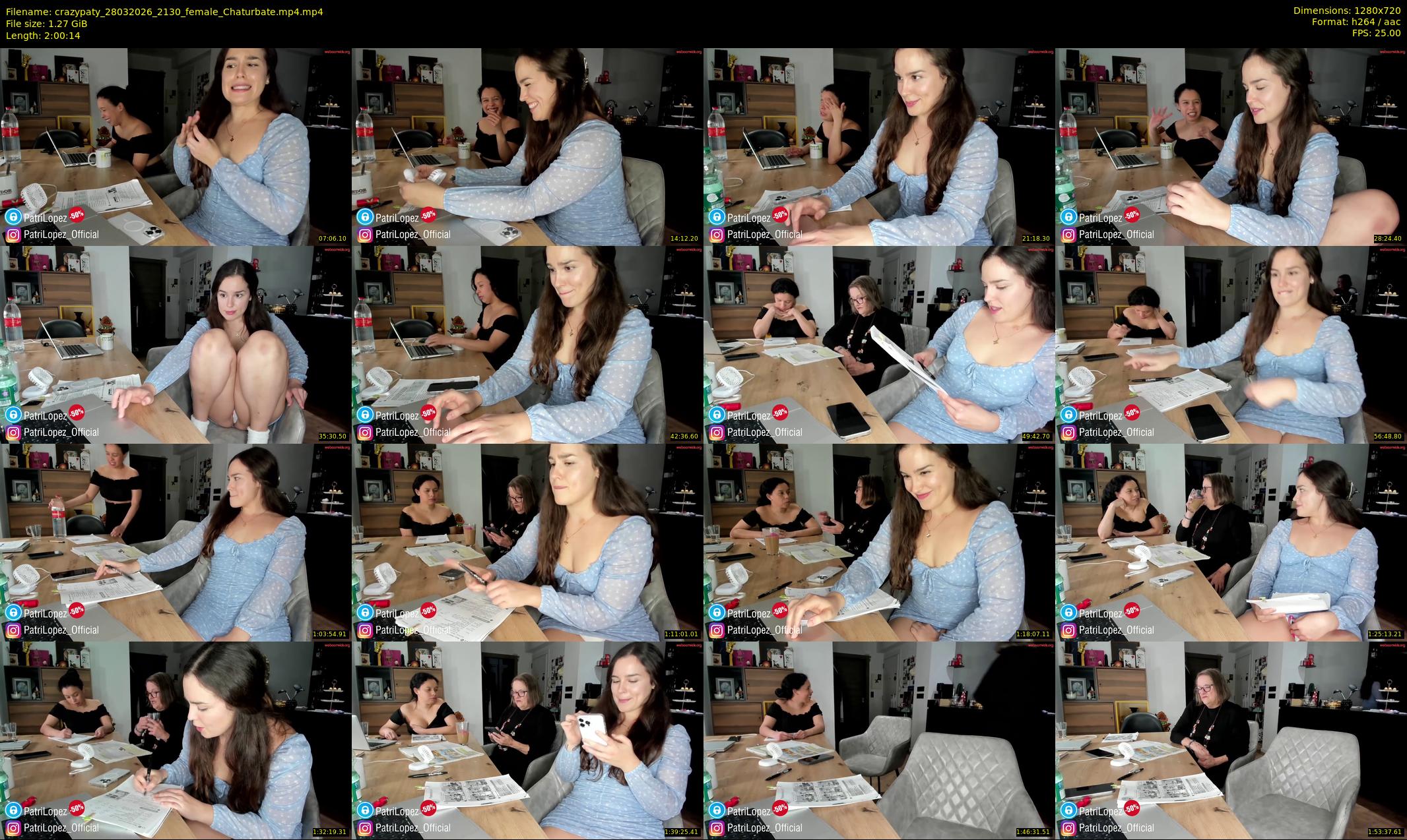 crazypaty — 121 minute Chaturbate female cam show recording, 720p, Mar 28, 2026