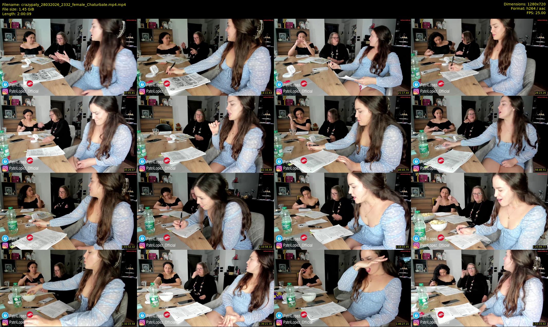 crazypaty — 121 minute Chaturbate female cam show recording, 720p, Mar 28, 2026
