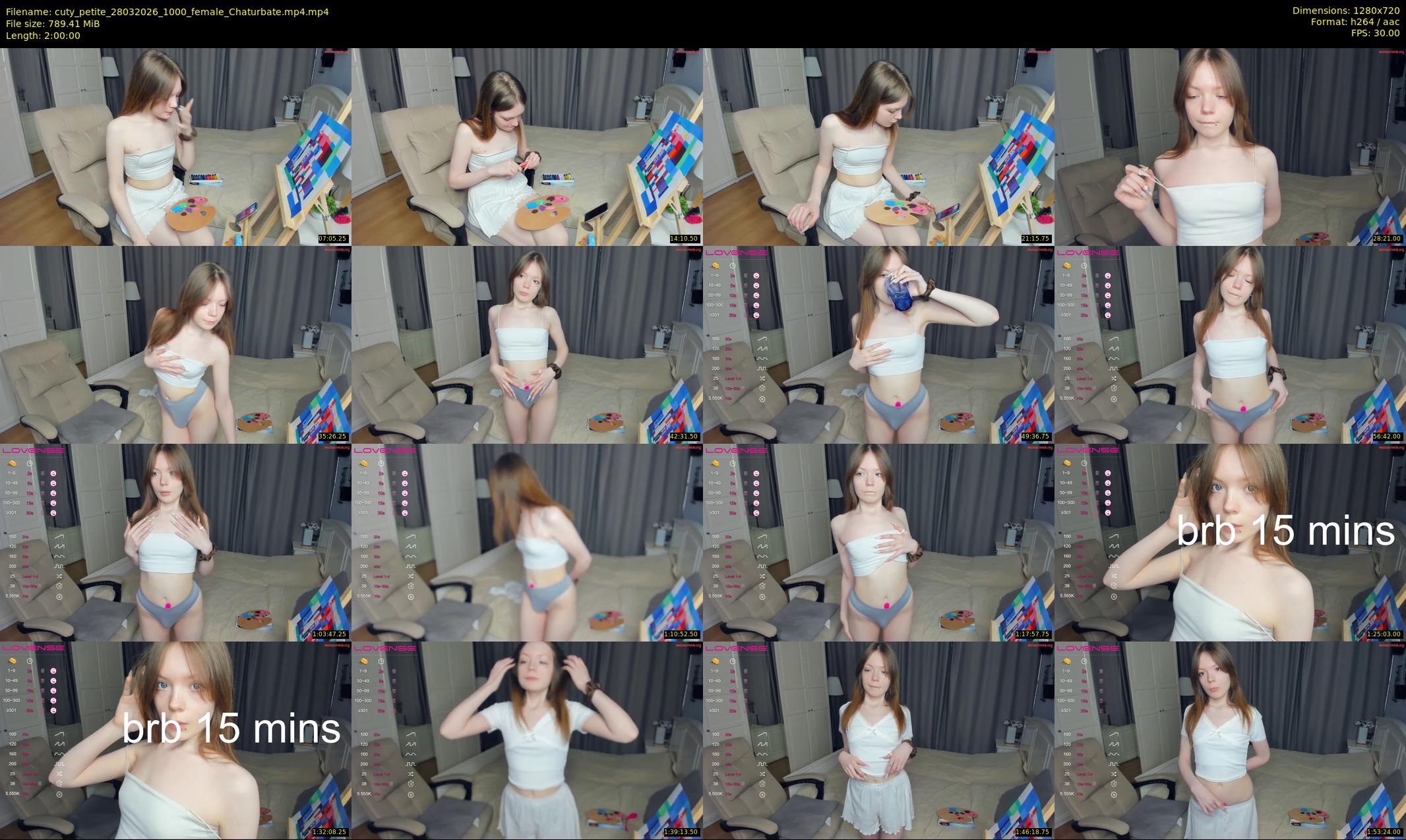 cuty_petite — 120 minute Chaturbate female cam show recording, 720p, Mar 28, 2026