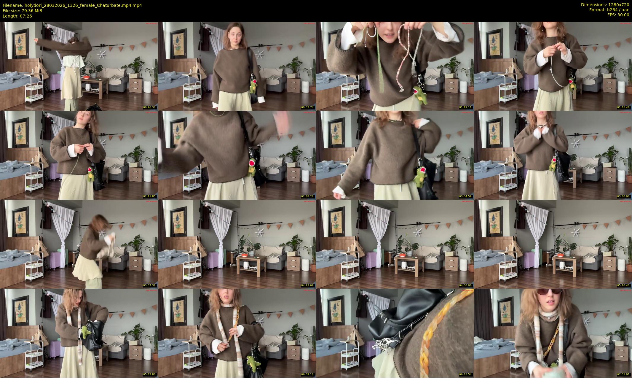 holydori — 8 minute Chaturbate female cam show recording, 720p, Mar 28, 2026